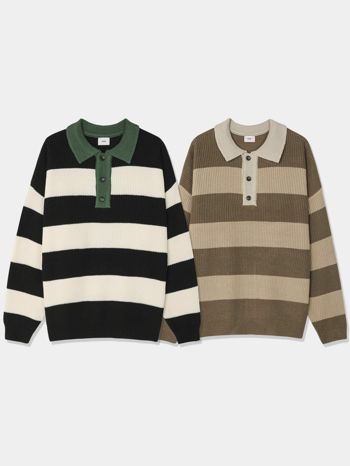 橫間針織Polo Tee OWN-061T