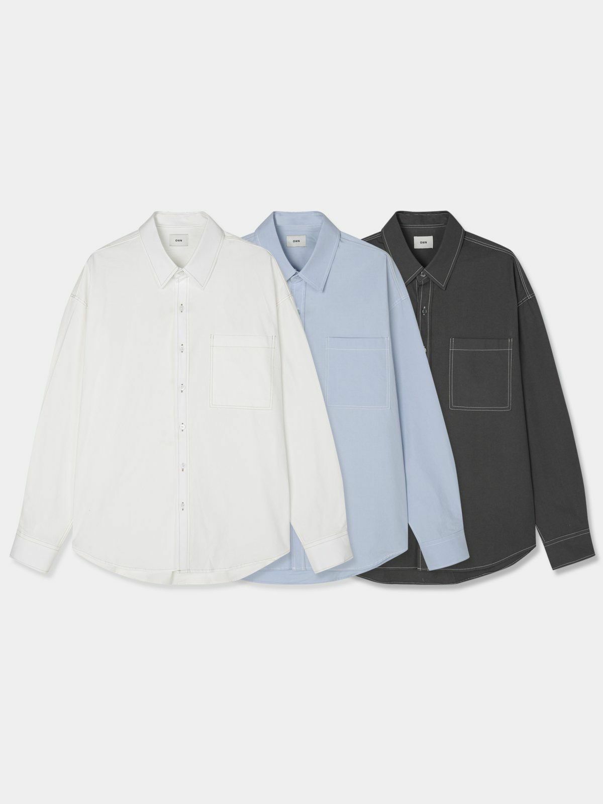 淨色長袖恤衫 OWN-066S