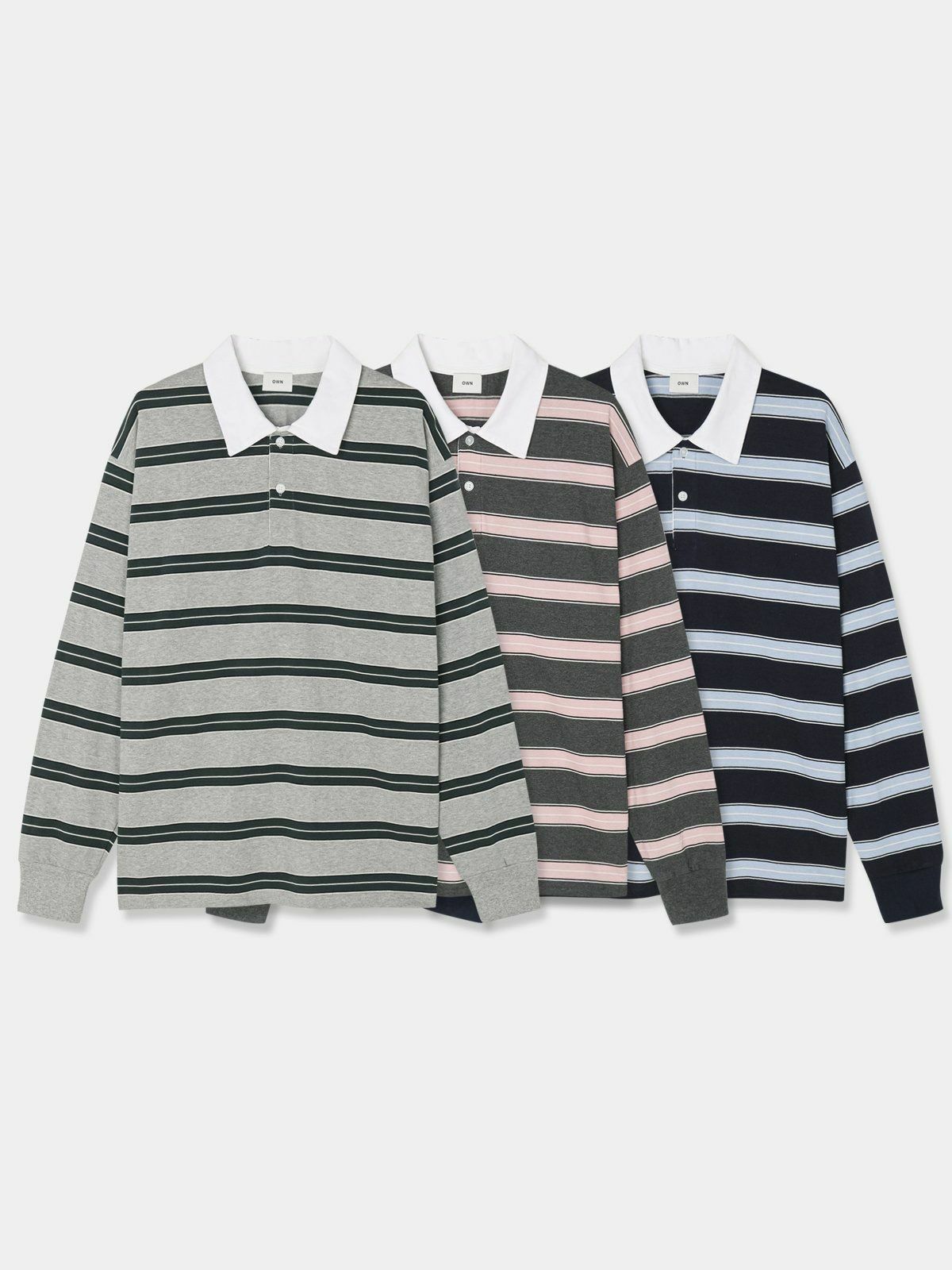 橫間長袖PoloTee OWN-068T