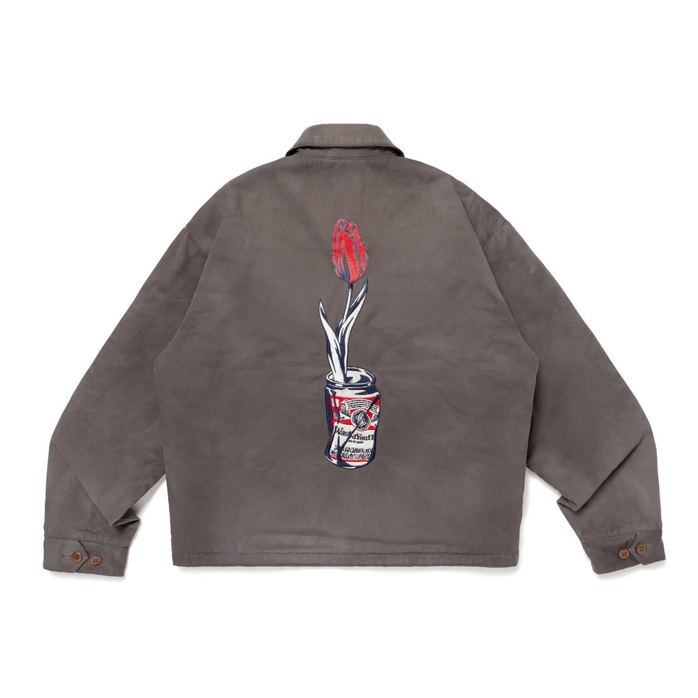 WASTED YOUTH 2024 A/W EMB DRIZZLER JACKET - GREY PRE ORDER ITEM (預訂中)