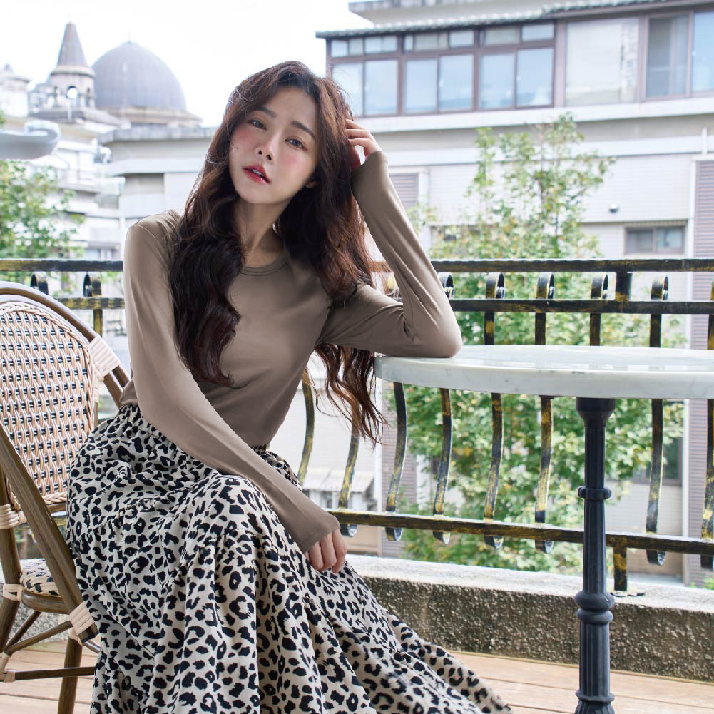 【圓領】速暖絨保暖衣3.0-可可