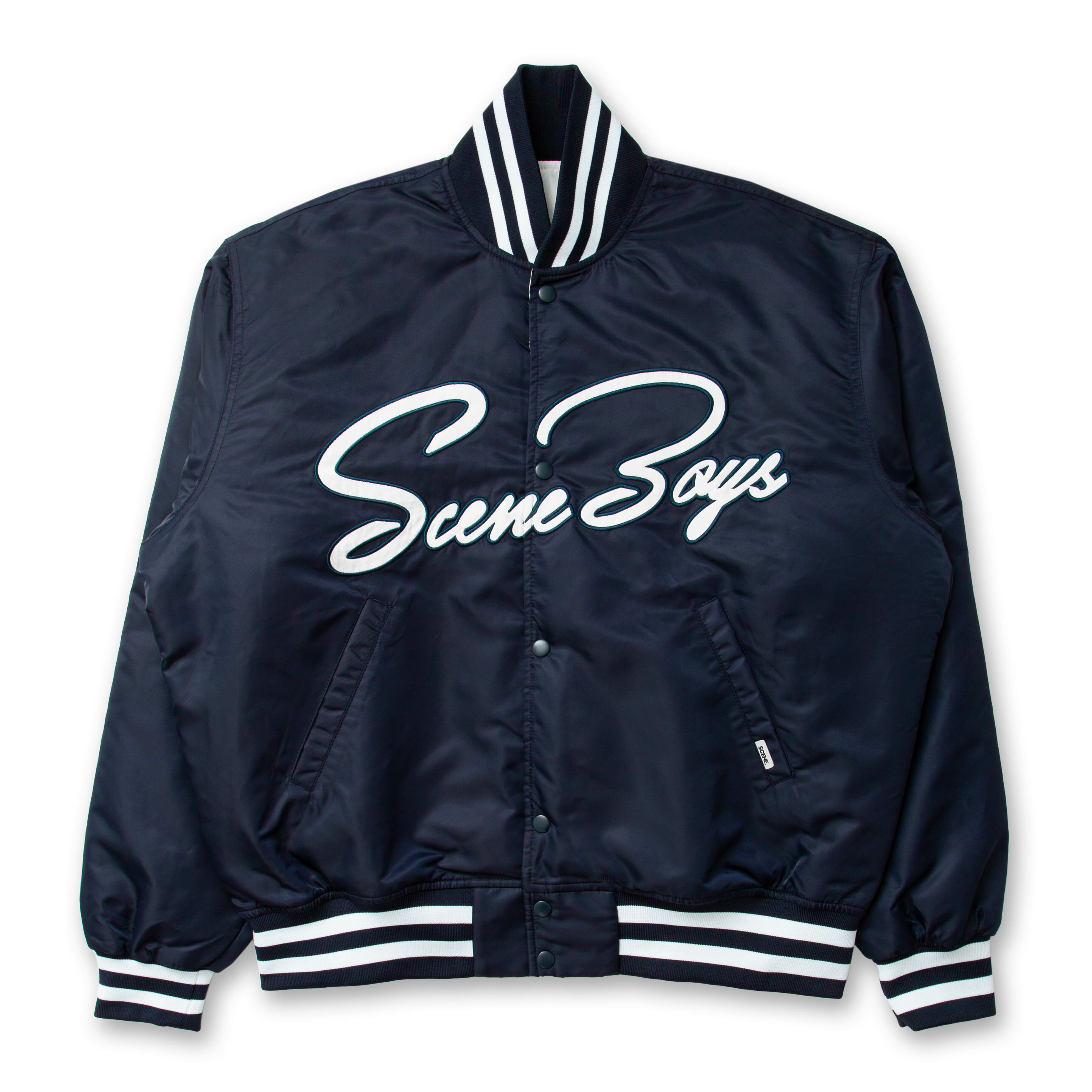 Reversible Baseball  Jacket // Navy, White
