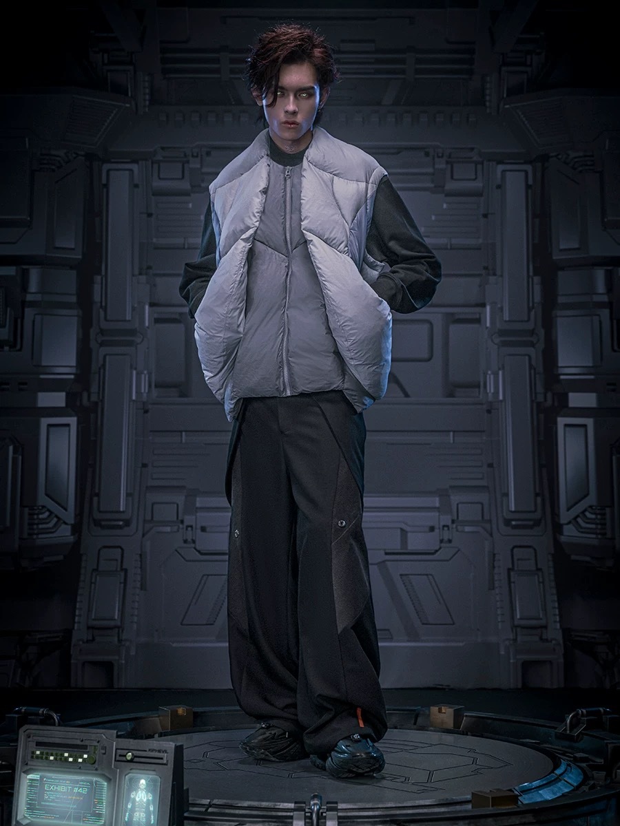 不作惡「外在舞強熱衣_多型態」賽博龐克可拆卸袖多穿加厚保暖外套