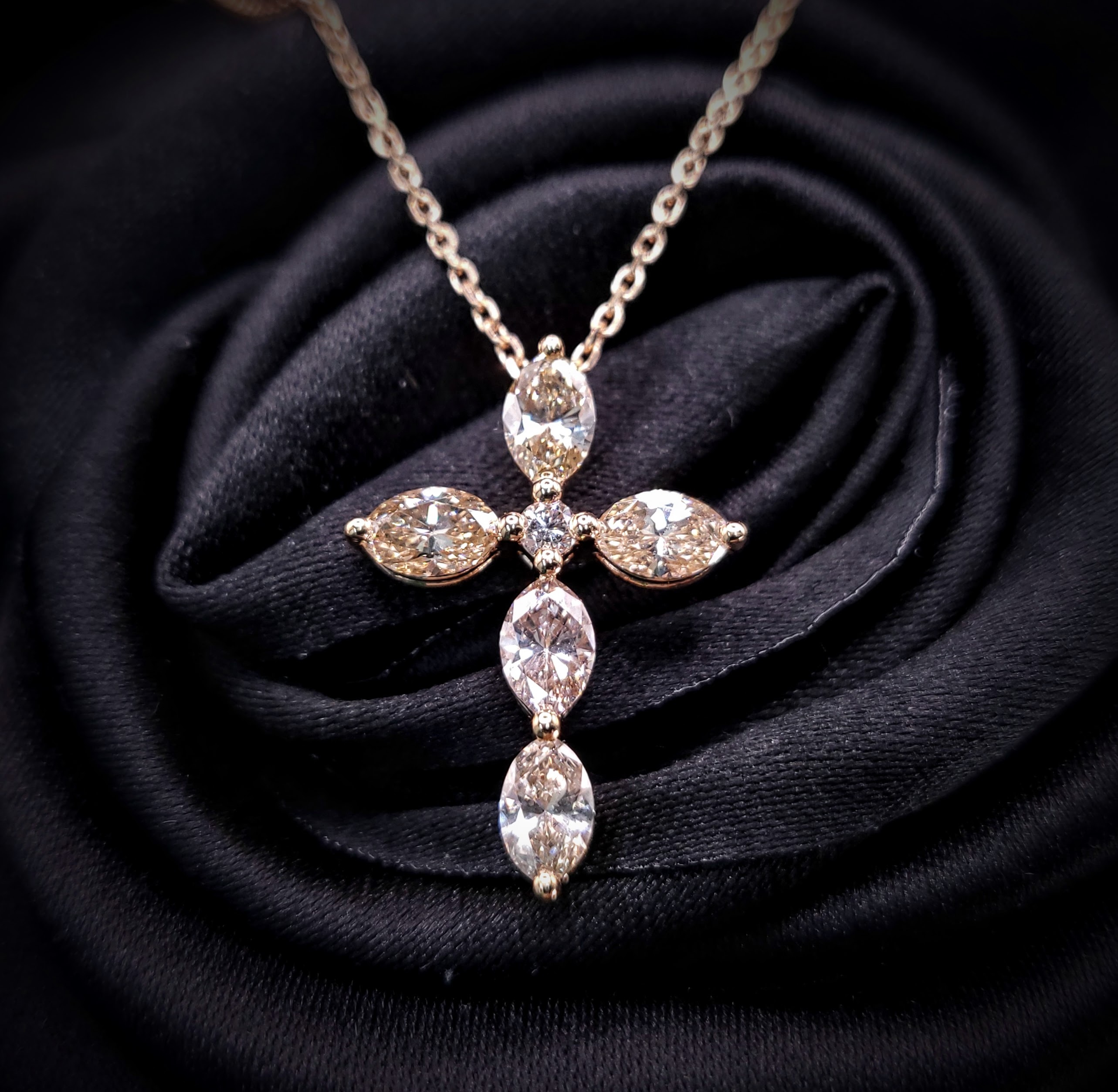 18K Rose Gold 1.29t Fancy Champagne Diamond Pendant