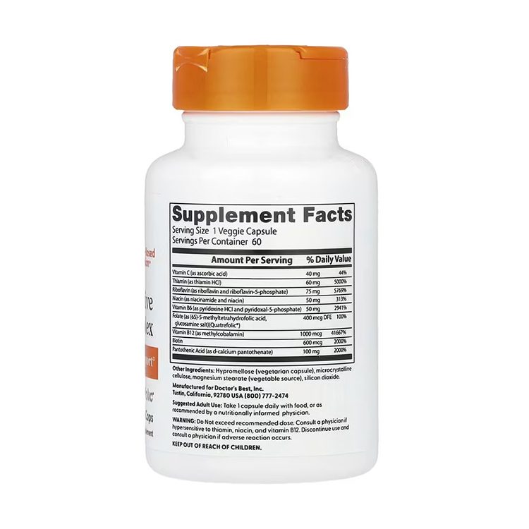 Doctor's Best, Fully Active B Complex with Quatrefolic, 60 Veggie Caps