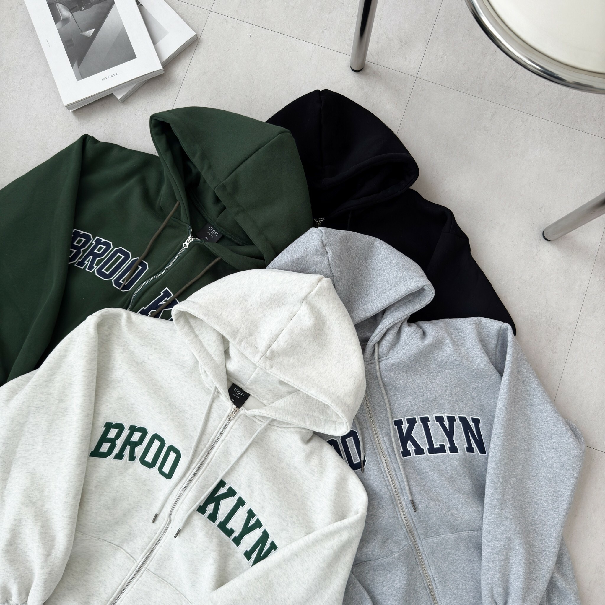 BROOKLYN 刺繡連帽外套(4colors)