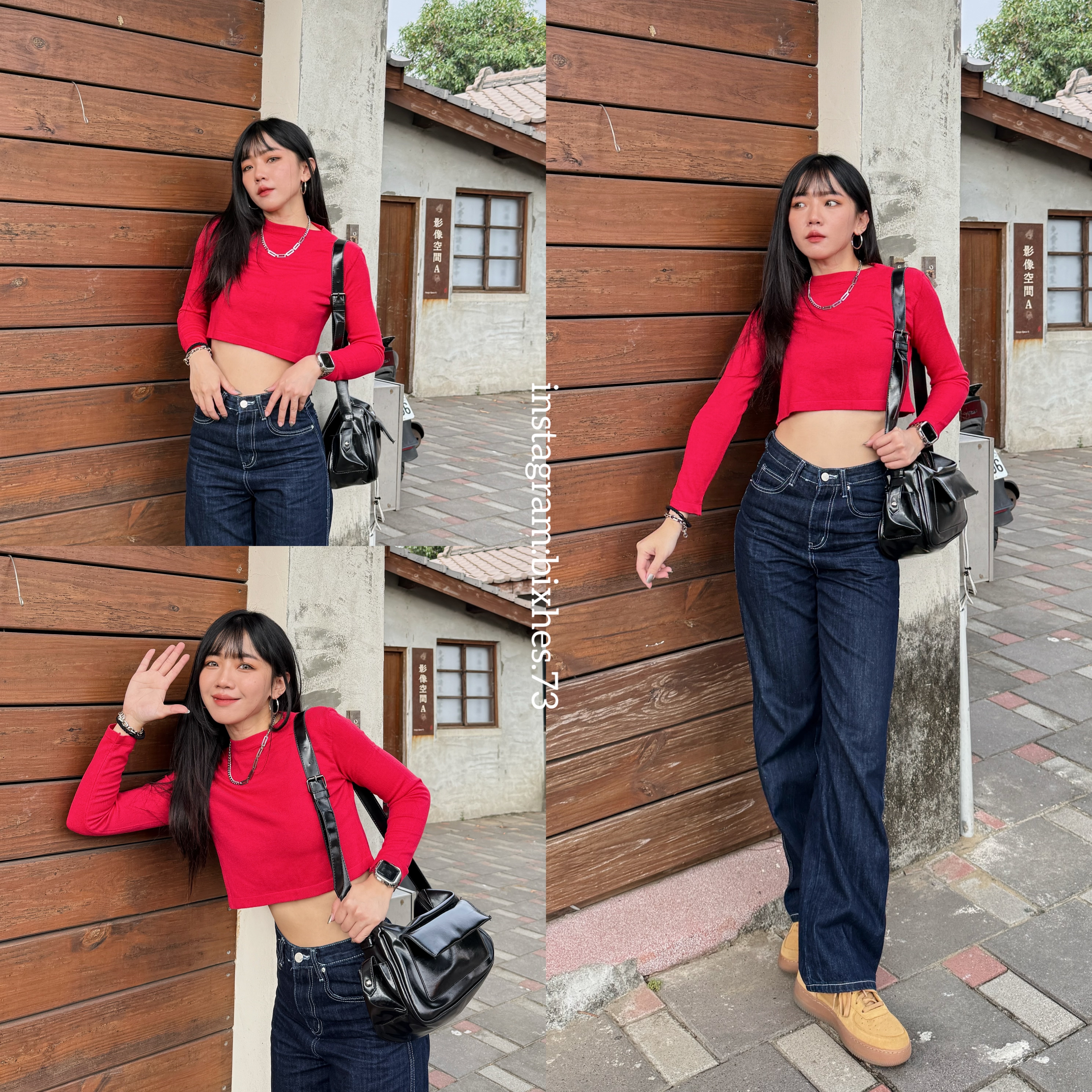 純色針織短版長T(B00029)