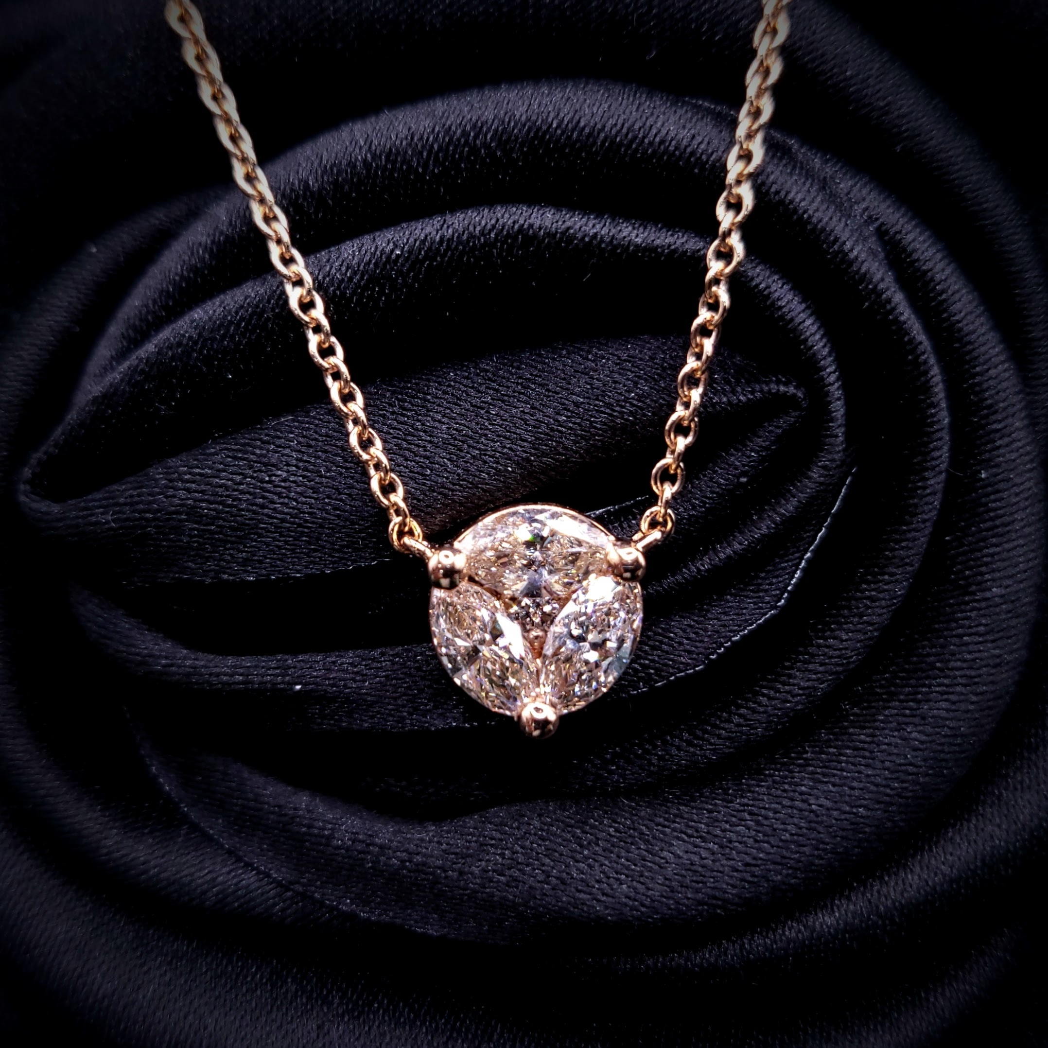 18K Rose Gold 0.84ct Diamond Necklace