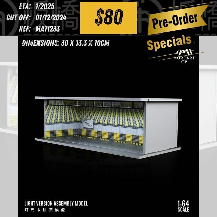 PO-$80 * MOREART * 1:64 DIORAMA - LIGHT VERSION ASSEMBLED MODEL SCENE(RACING) [OD23/11]