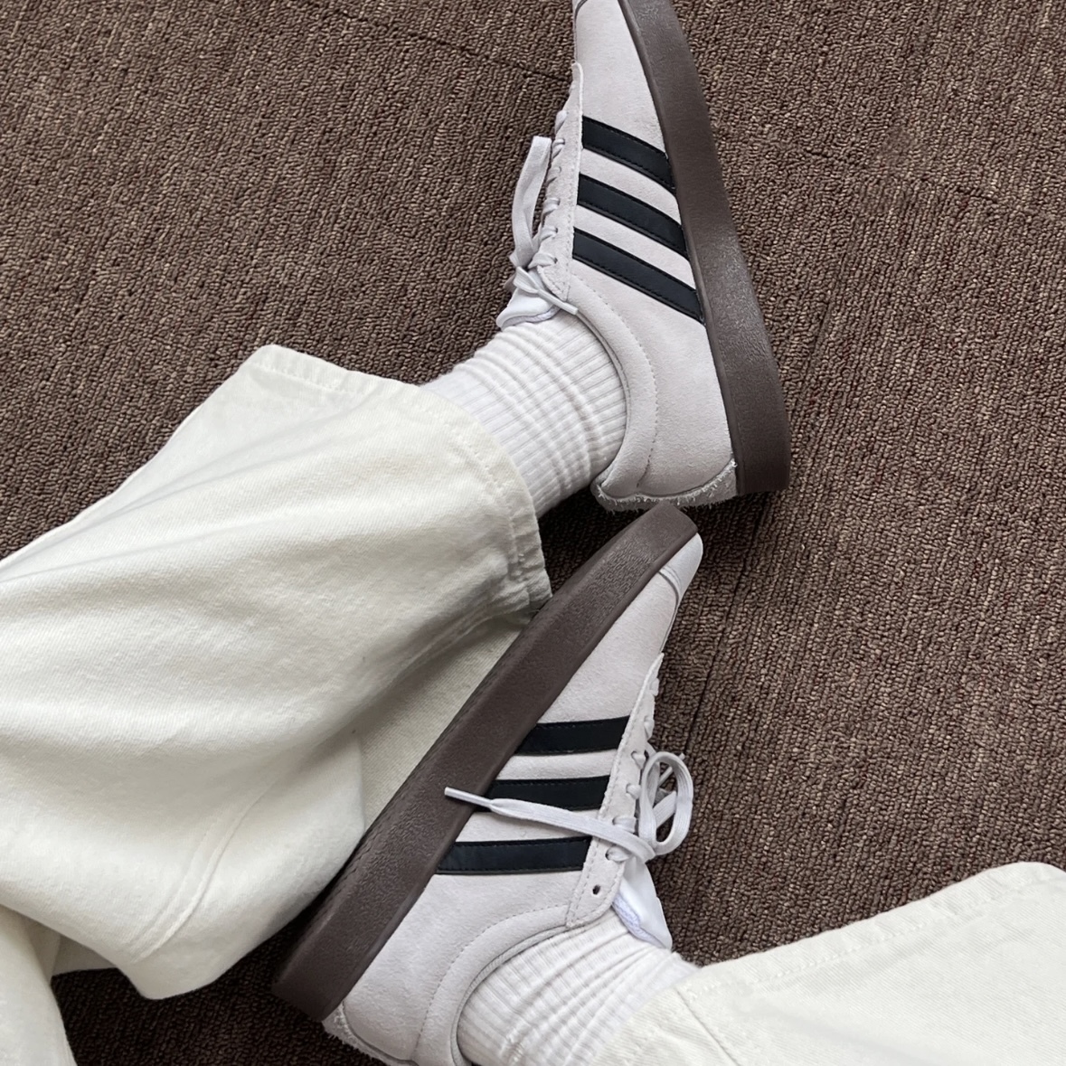 【現貨】Adidas Neo Vl Court 德訓鞋 麂皮 三線 復古米灰