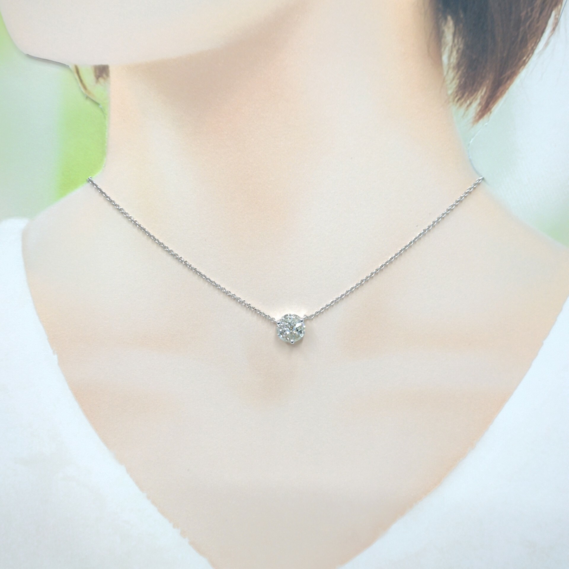 18K White Gold 1.03ct Diamond Necklace