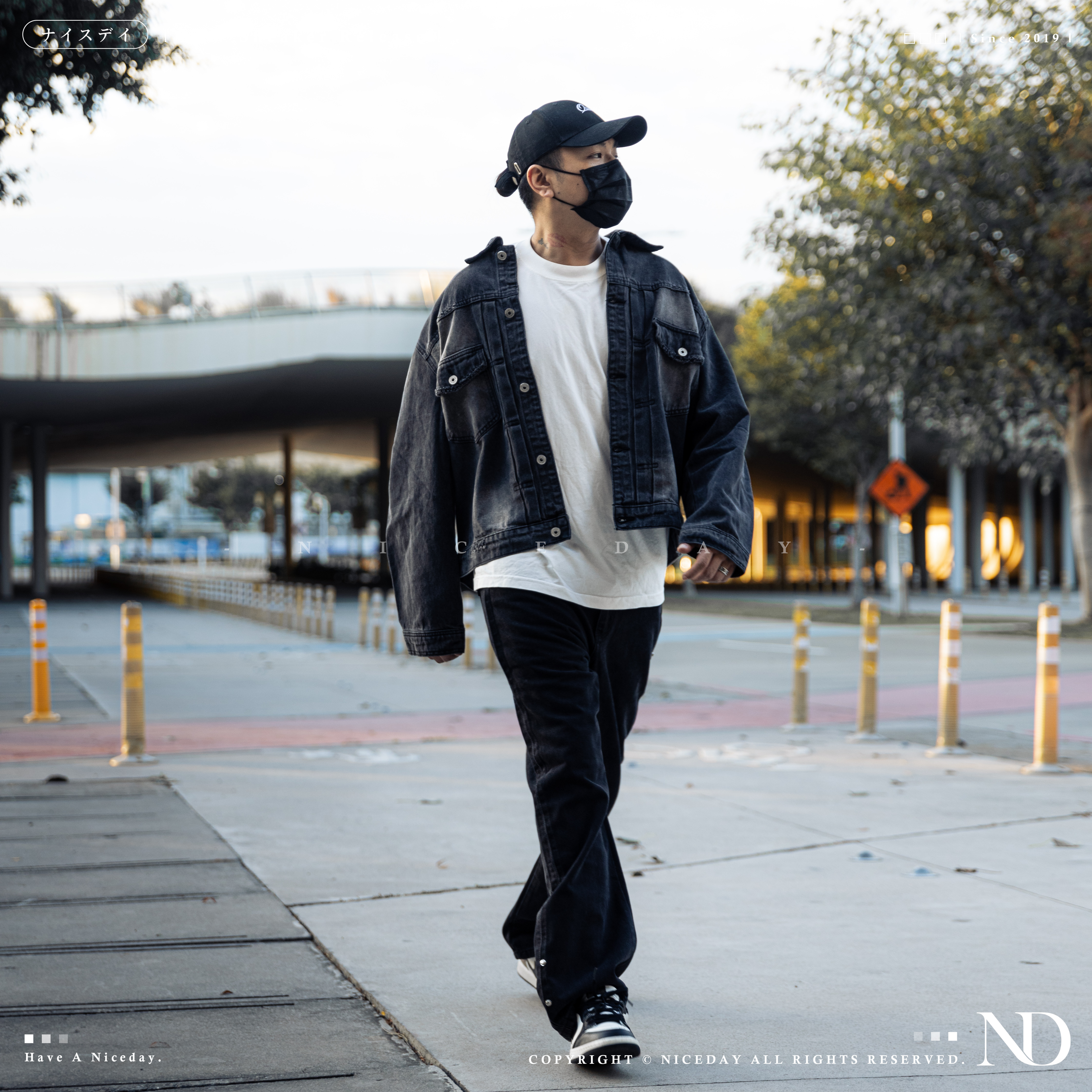 NICEDAY 代購 服飾 工裝牛仔外套 刷舊 外套 黑