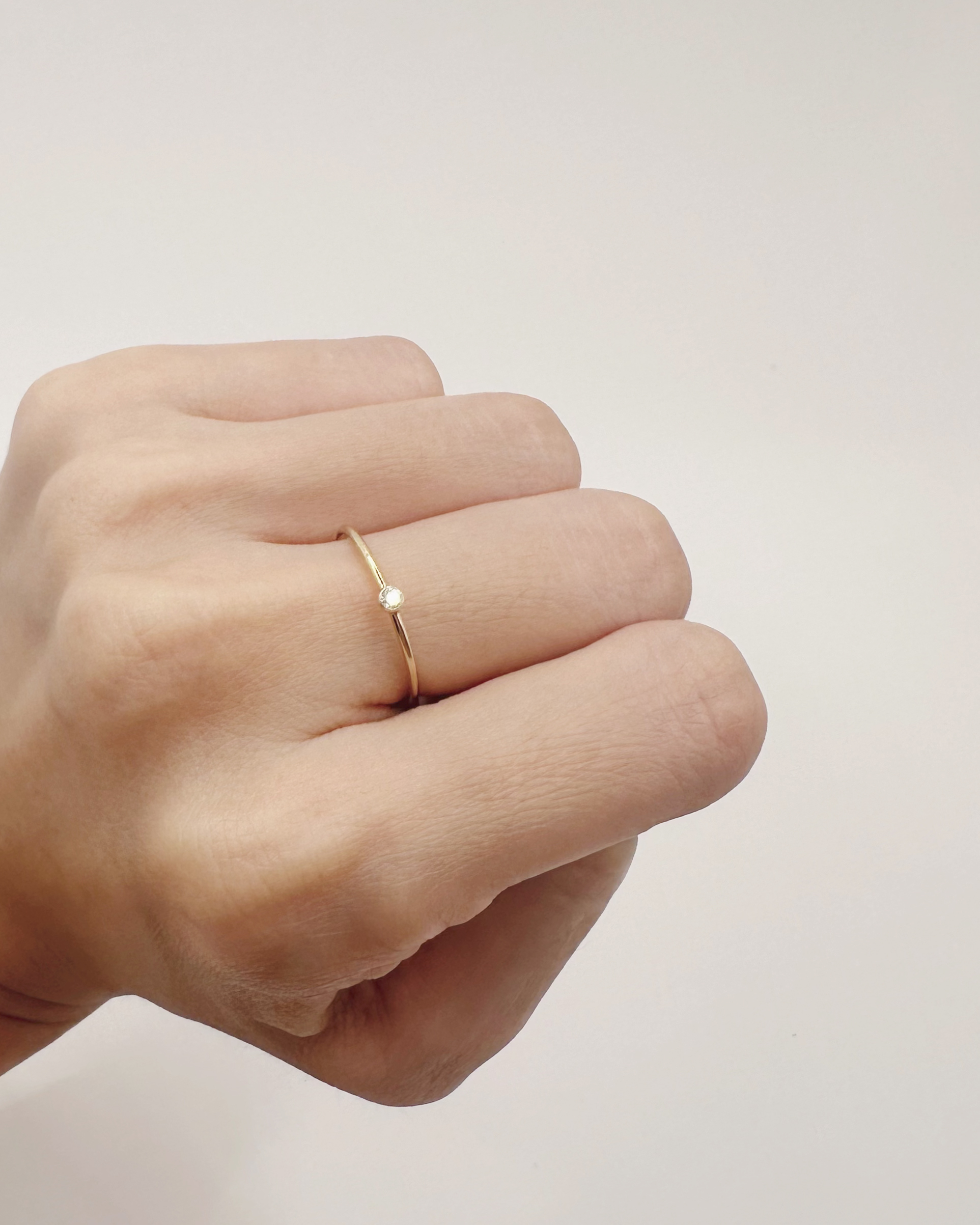 Cleo | 極簡鋯石線戒 14K包金