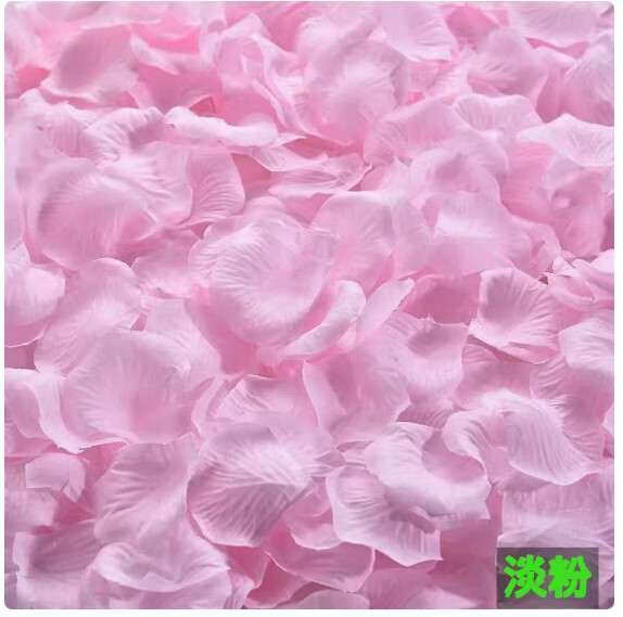 仿真玫瑰花瓣--結婚求婚 節慶派對 撒花佈置用品【淺粉紅色10包 1000片】1件