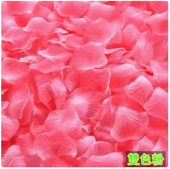 仿真玫瑰花瓣--結婚求婚 節慶派對 撒花佈置用品【雙色粉10包 1000片】1件
