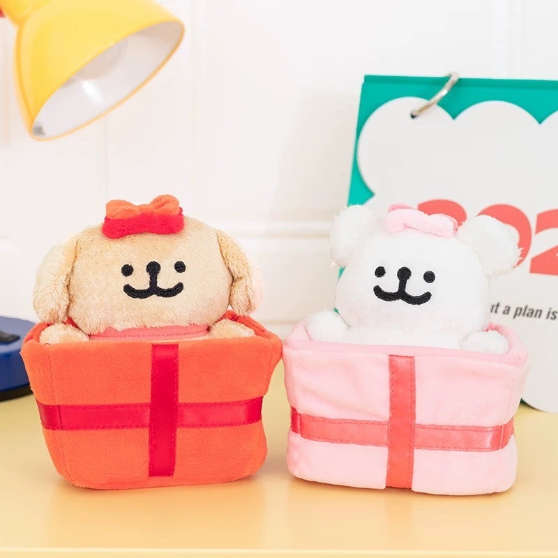 iSNEAKERS | 線條小狗 Maltese 禮物盒吊飾 娃娃