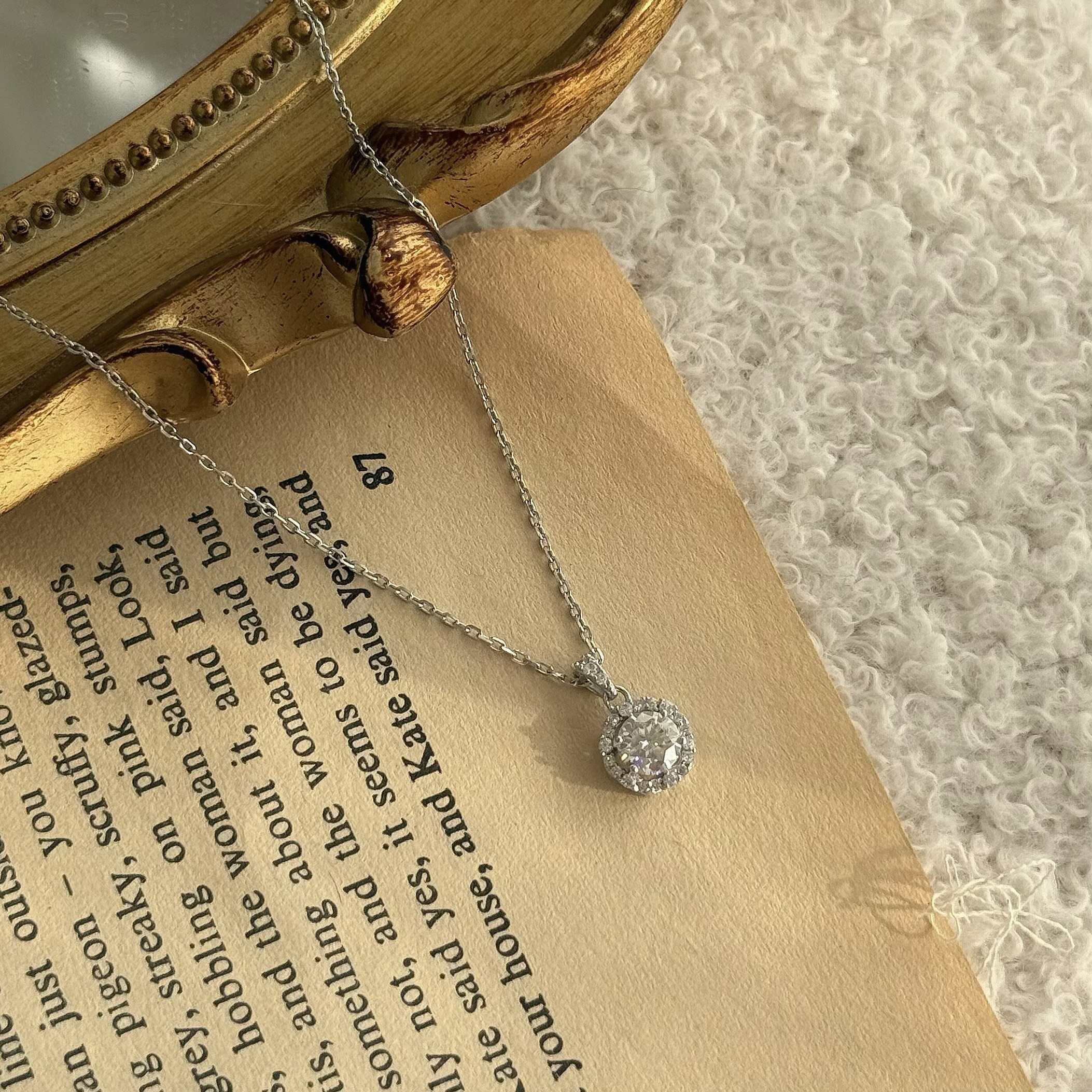 L02【輕奢】莫桑單鑽純銀鎖骨鏈