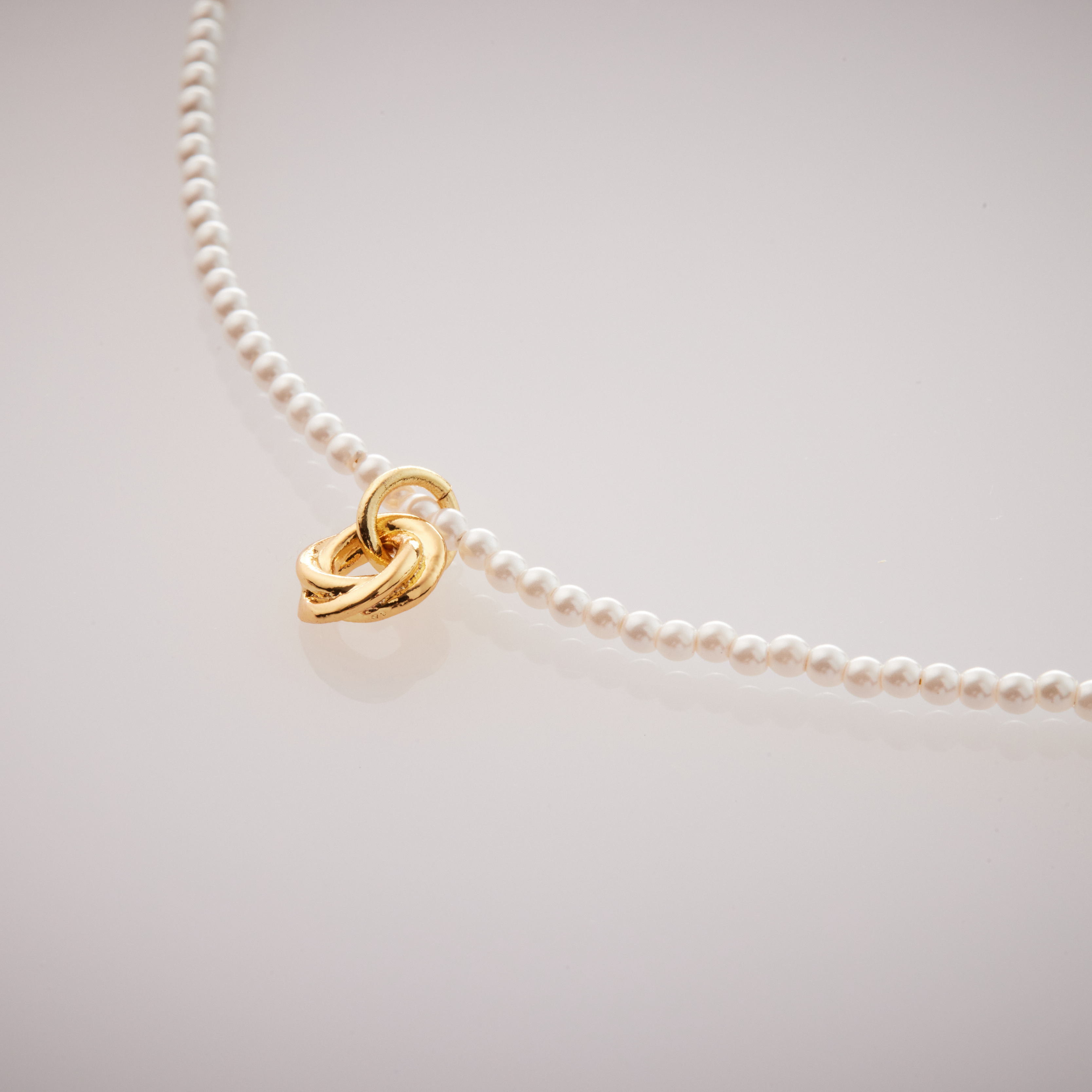 N817  |  銅鍍金小花珍珠項鍊