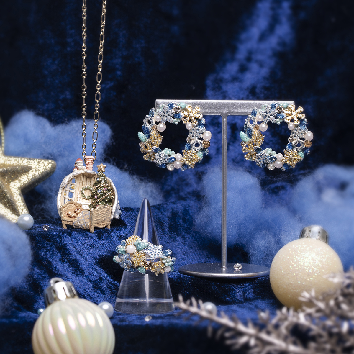 花圈耳環/戒指 & 聖誕老人頸鏈