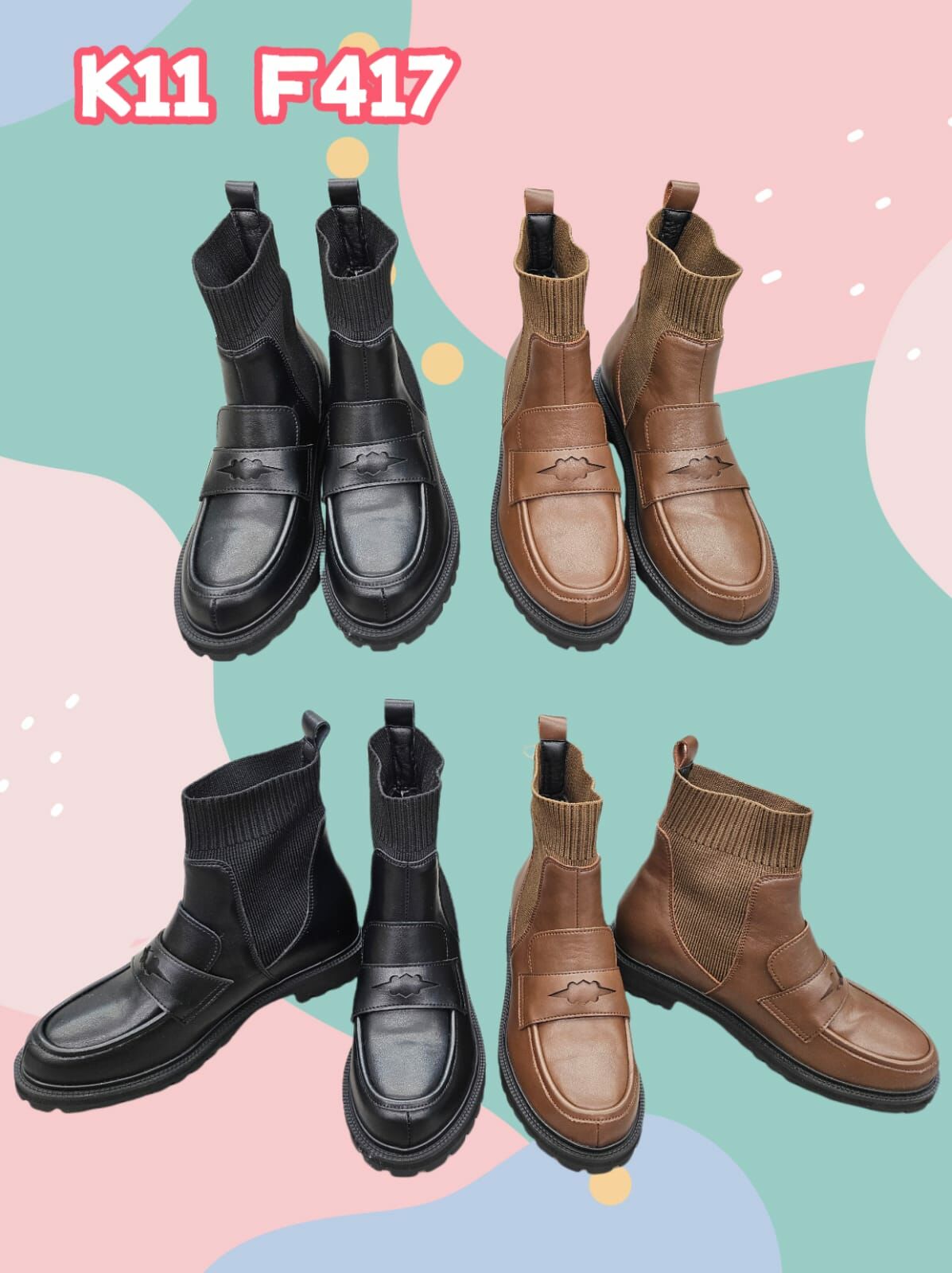 現貨 韓國牛皮復古馬丁鞋(此為清貨價貨品不設退換）（K11 F417）