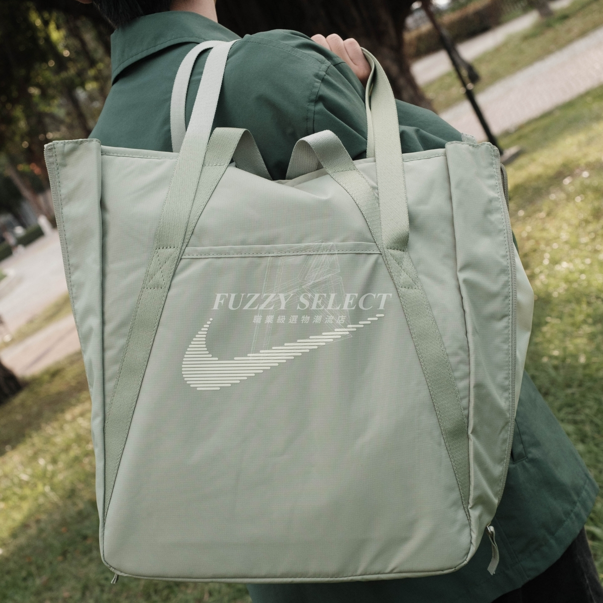 【逢甲 FUZZY】Nike Gym Tote Bag 托特包 手提包 旅行袋 湖水綠 DR7217-370