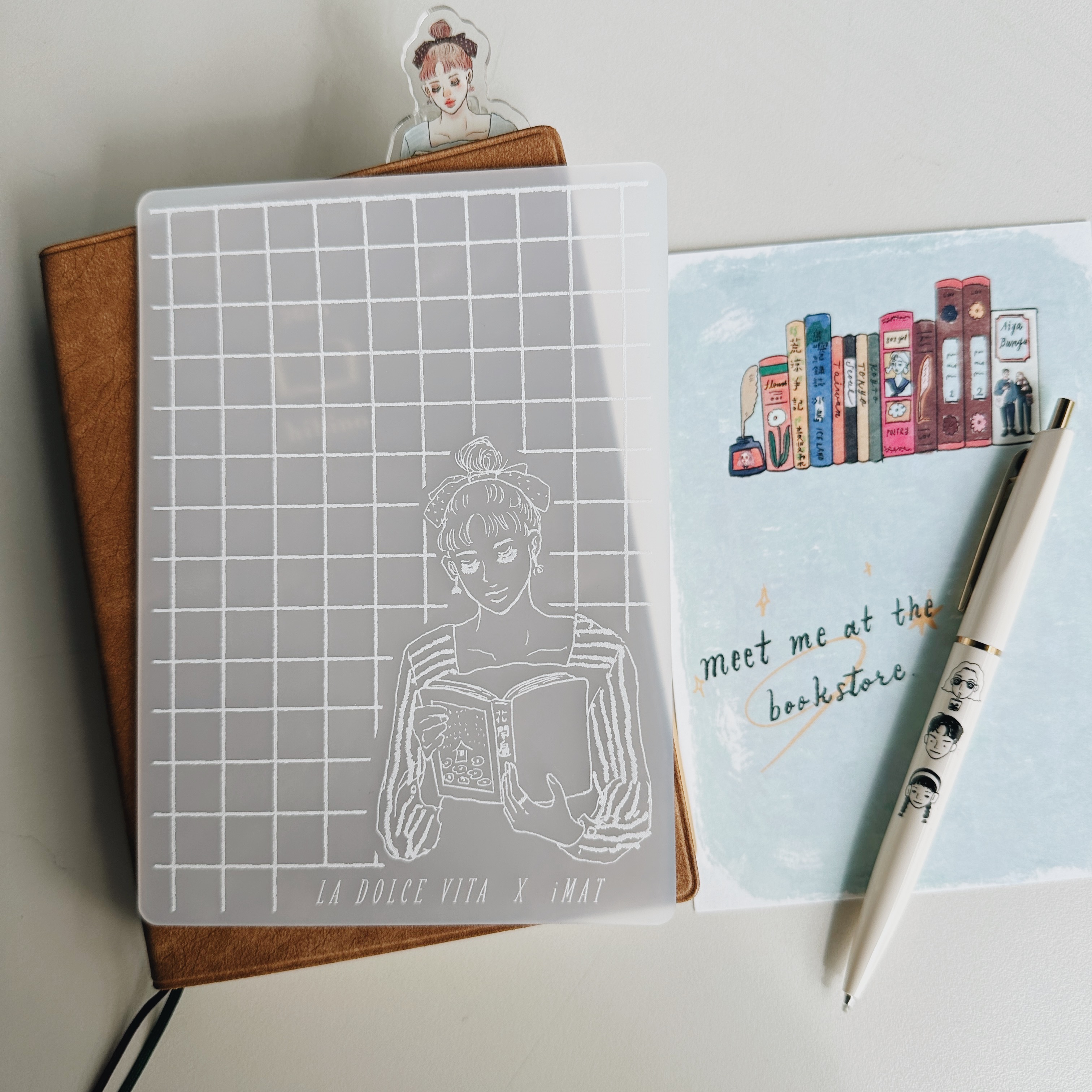 讀詩女孩 霧透白印章墊｜甜蜜生活