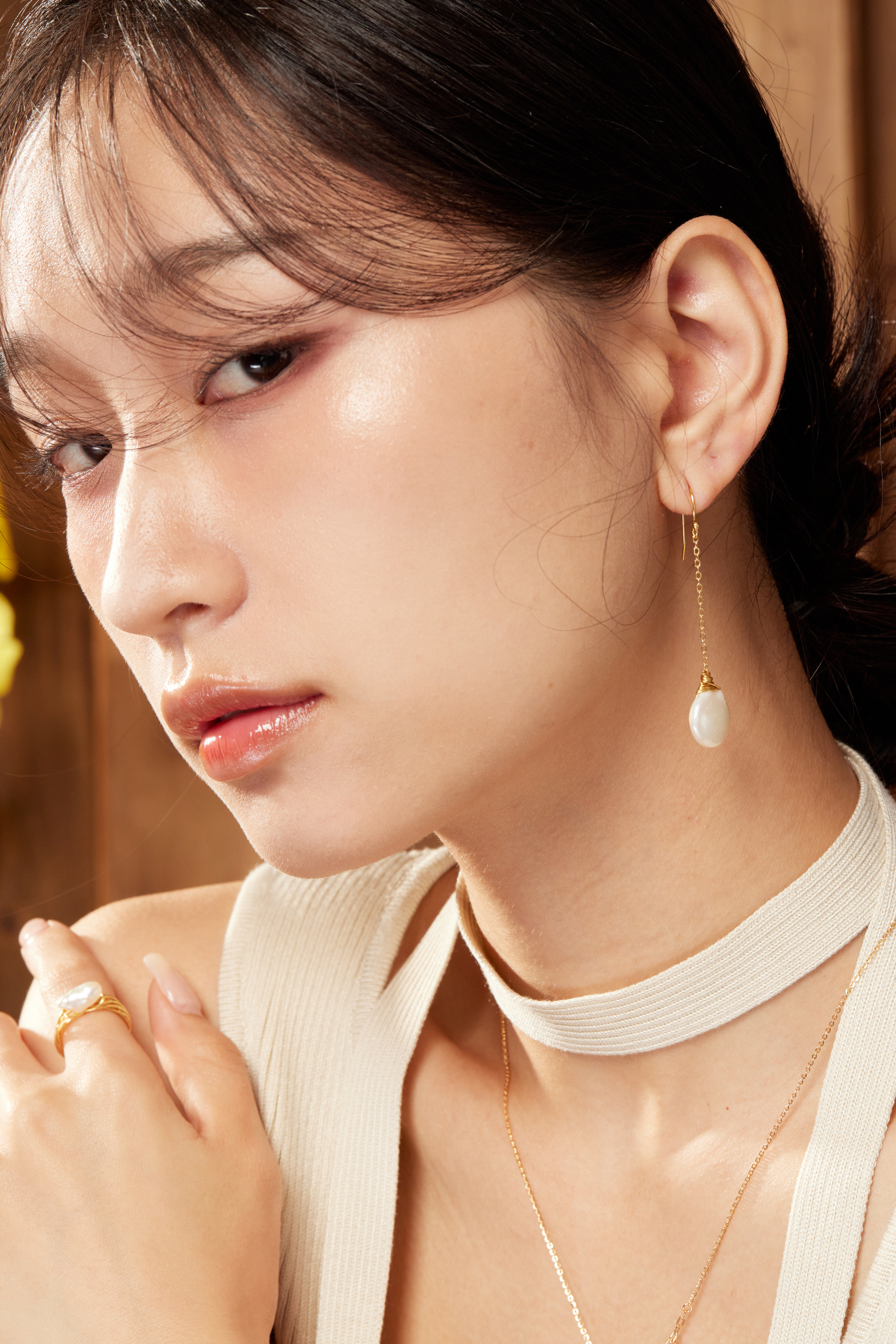 E1720  | 純銀手作淡水珍珠耳環