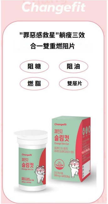 韓國院線產品 Changefit Double Slim cut 小腰怪多效雙重燃阻片 】60粒 500mg (粉紅色400mg+綠色100mg)