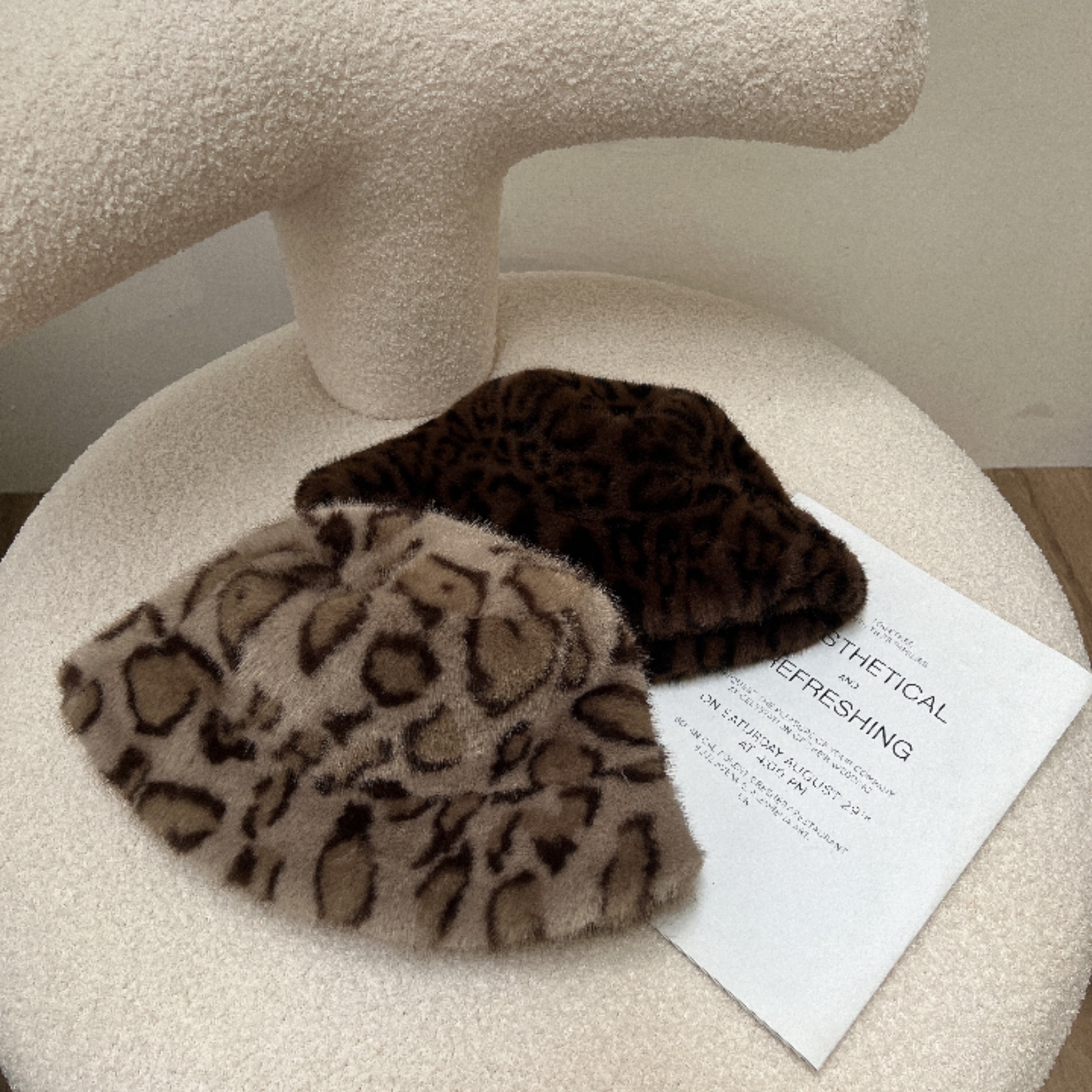 豹紋超柔毛漁夫帽/二色/二款