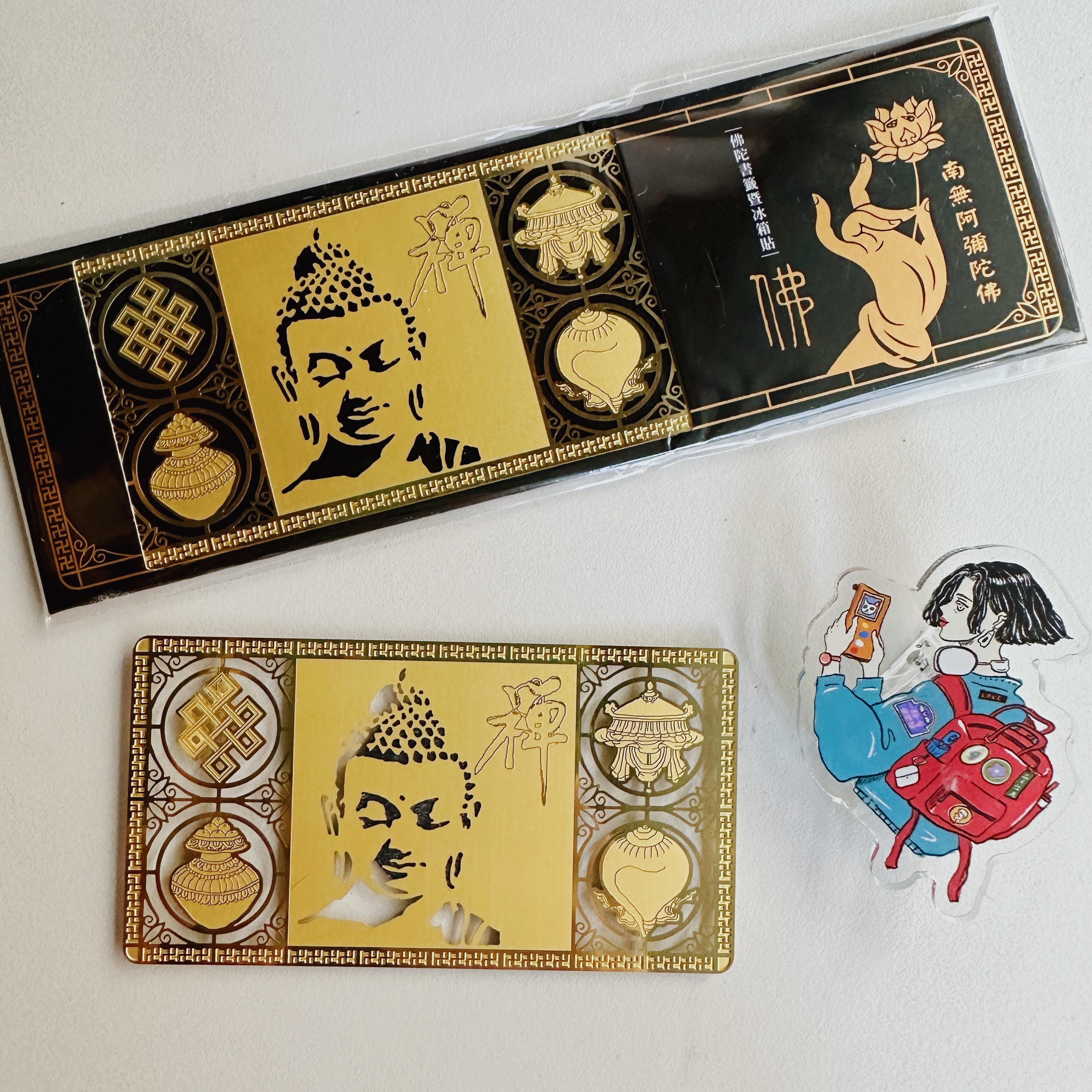 佛陀 老屋窗花書籤 暨冰箱貼（附磁鐵）