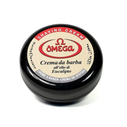 Omega Crema da Barba Shaving Soap Tub with Eucalyptus Oil, 165g