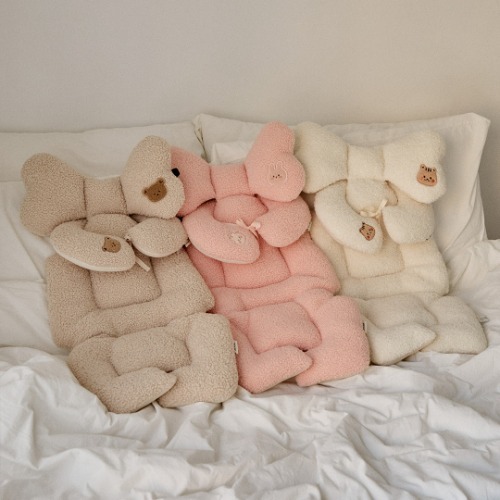 Fluffy可愛咩咩系列-嬰兒車車墊連枕