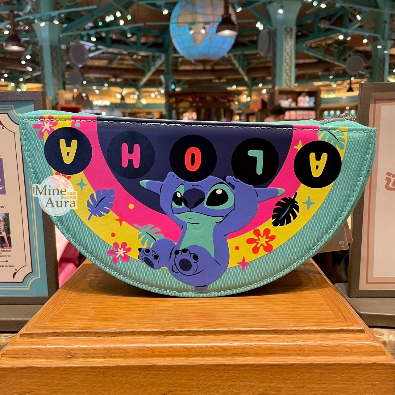 (限時特價) 史迪奇 Stitch 圖案 半圓造型 文具包 文具組 星際寶貝 Lilo & Stitch -上海迪士尼樂園