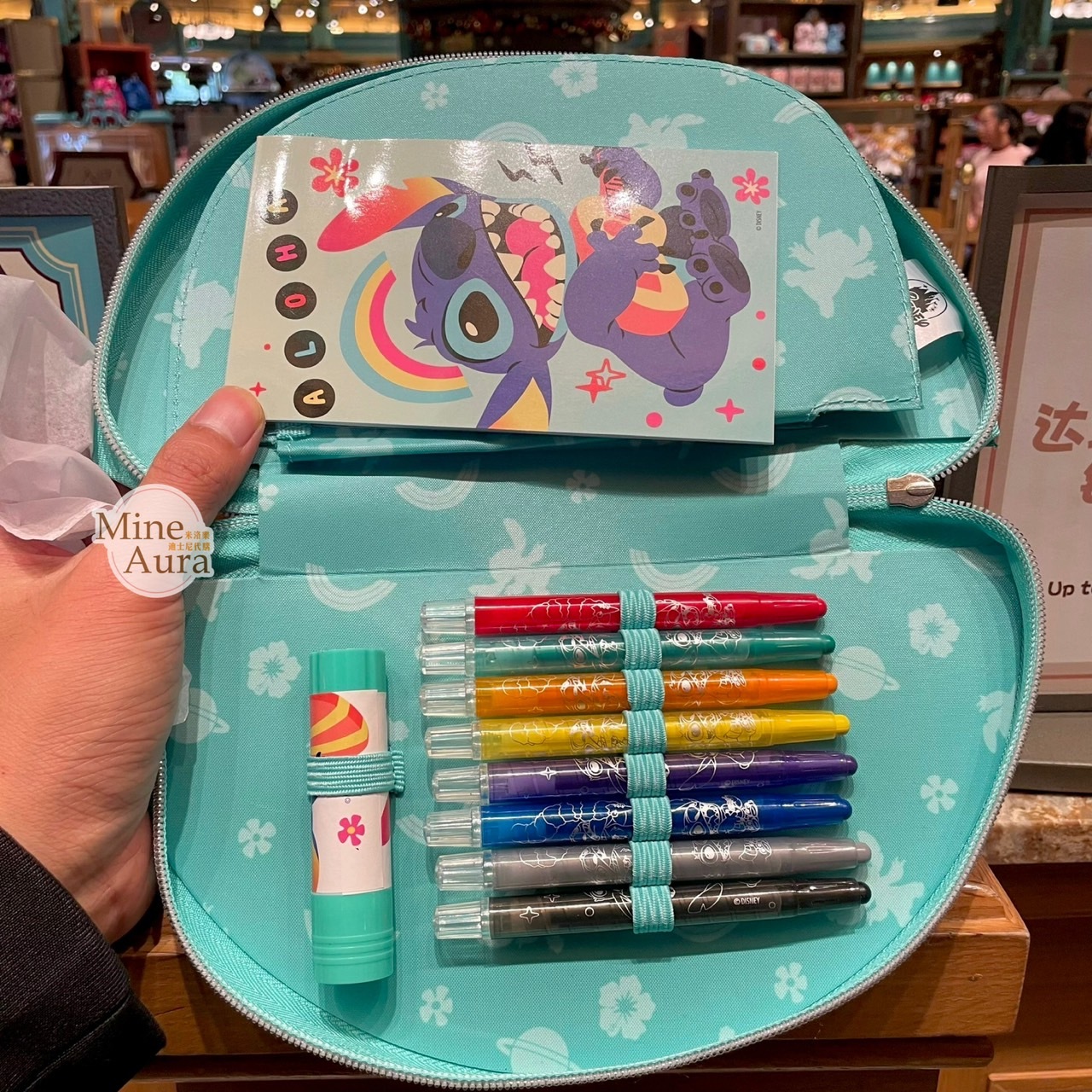 (限時特價) 史迪奇 Stitch 圖案 半圓造型 文具包 文具組 星際寶貝 Lilo & Stitch -上海迪士尼樂園