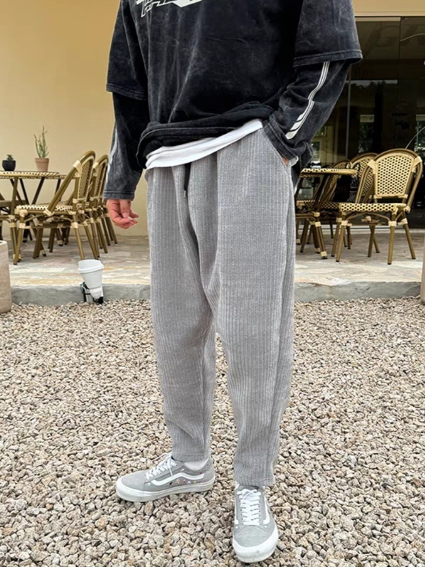 舒適雙面針織氣球工裝休閒褲