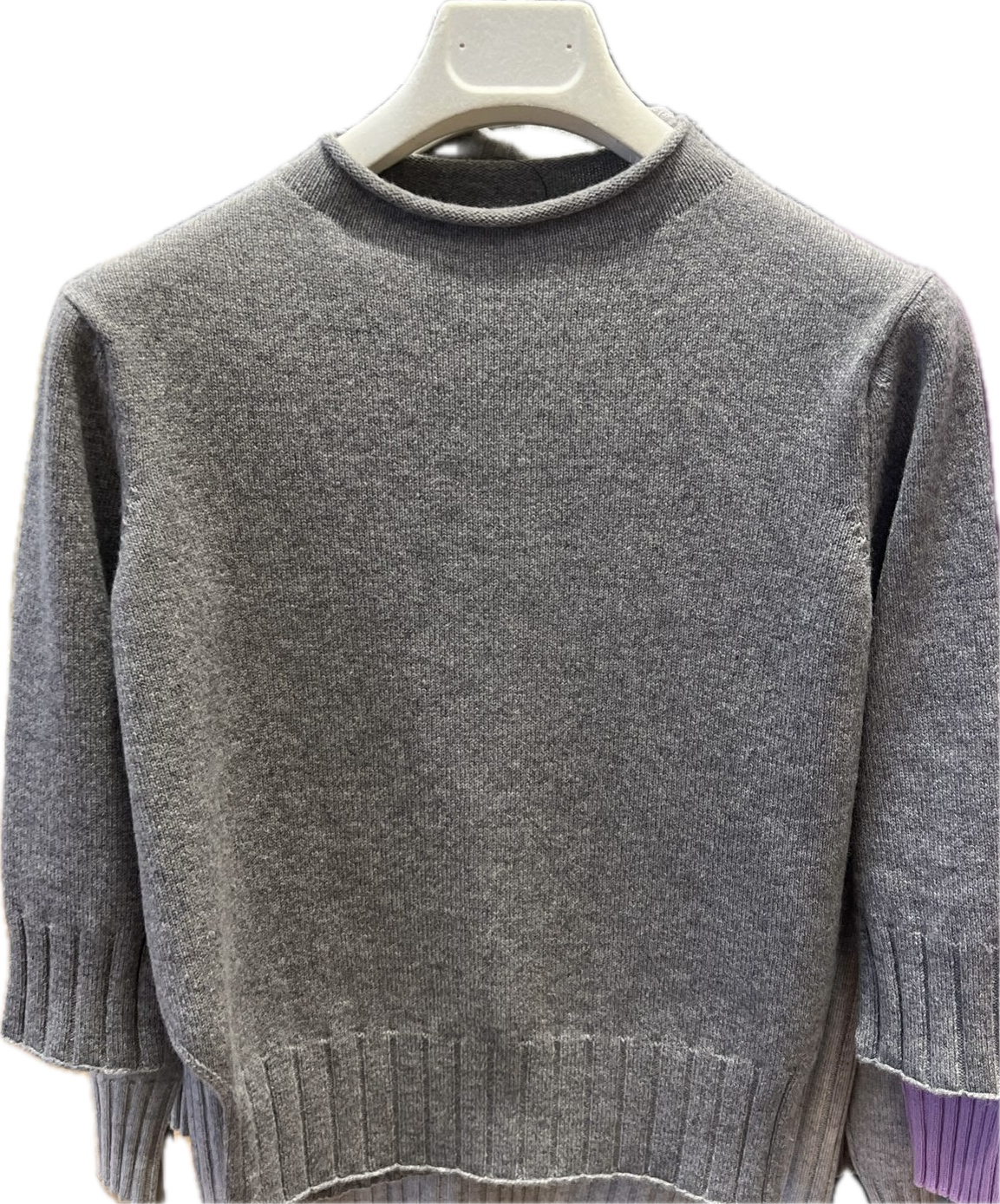 1AN1123-011 ANDRÈ MAURICE Knit Sweater Grey #240R62N_STEEL (C-EU-E)