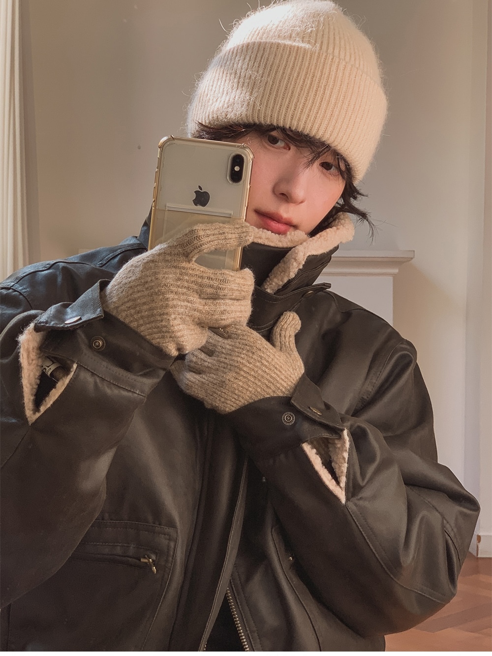 裂紋A-2短款飛行夾克外套