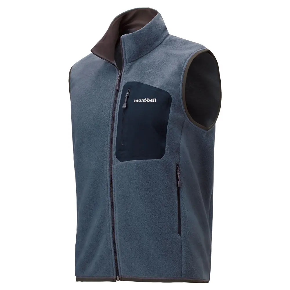 Mont-bell CLIMAPLUS 100 Zip Vest 男款 刷毛保暖背心 拉鍊刷毛背心 1106603-STBL 鋼鐵藍 [HappyOutdoor]