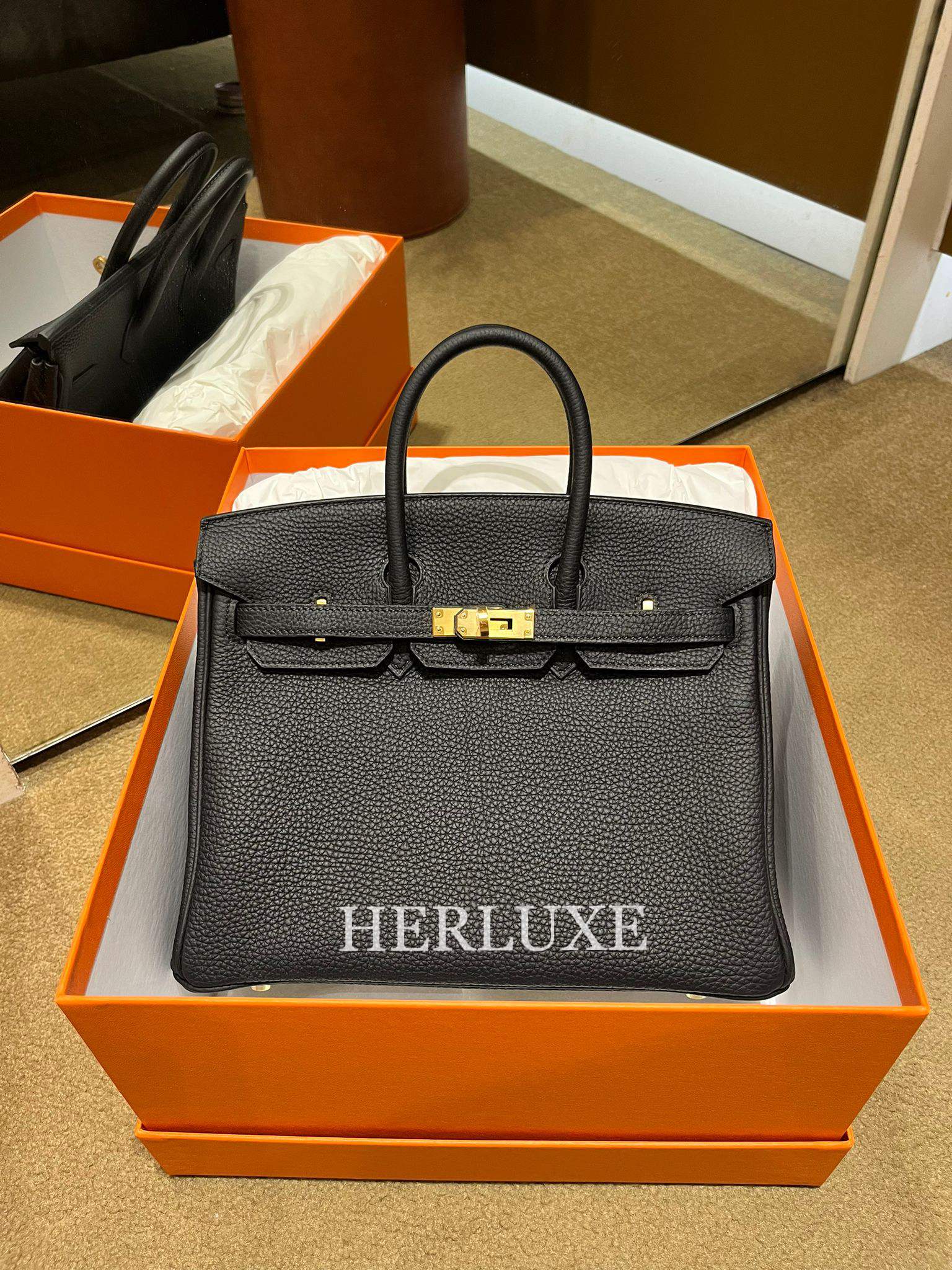 Birkin 25 89 noir cc togo K
