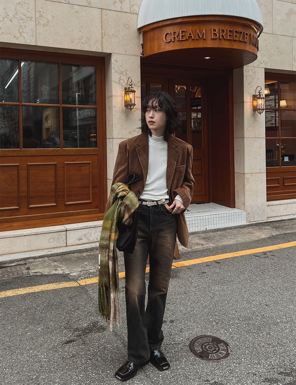 冬季水洗微喇牛仔褲