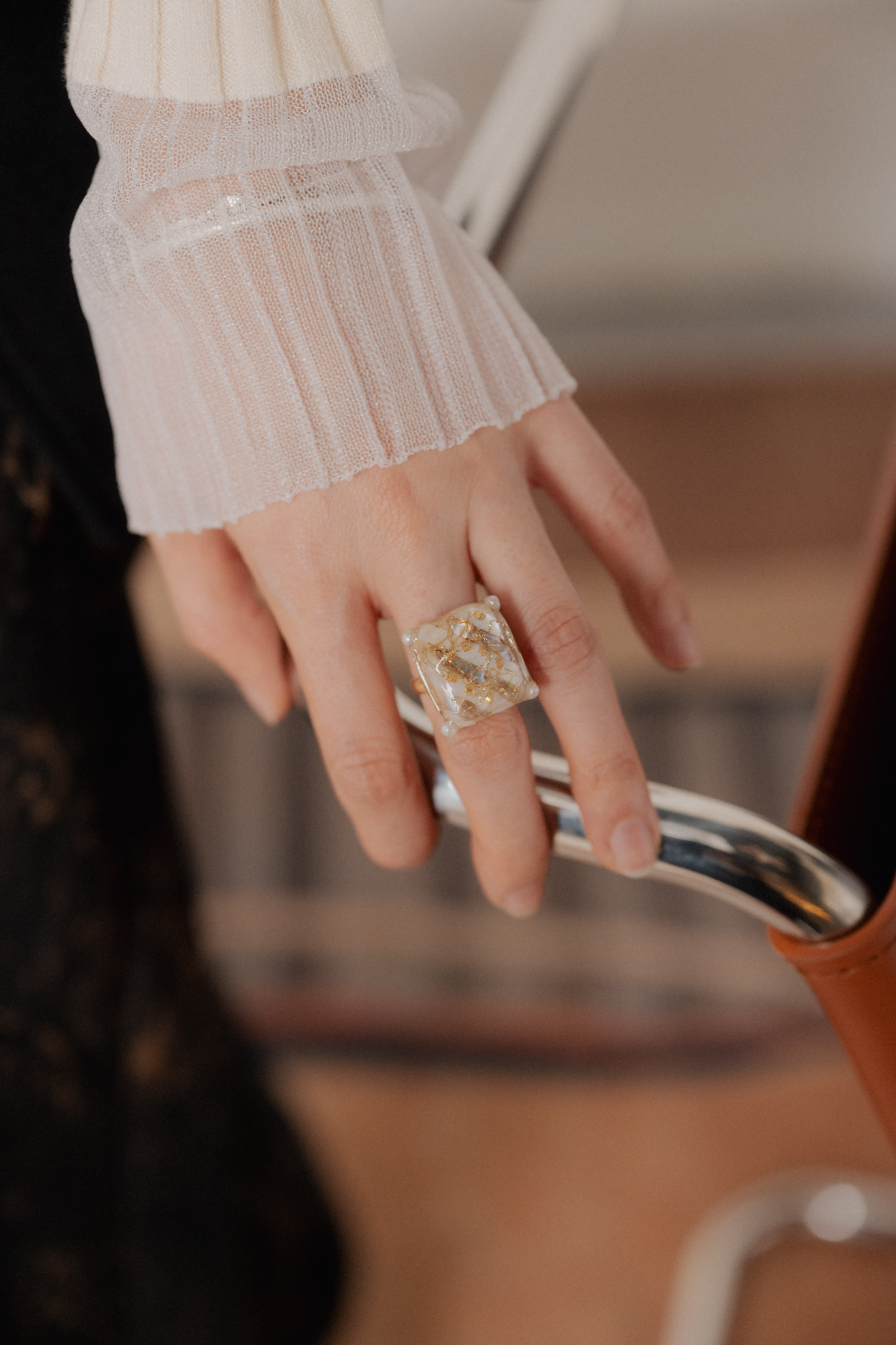 金色復古方形戒指