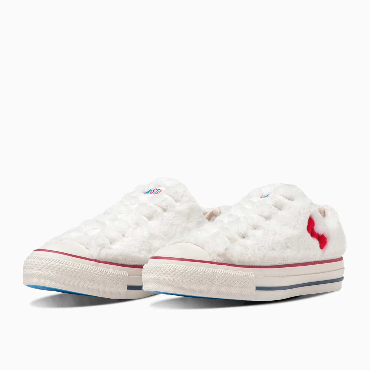Converse All Star x Hello Kitty OX 日本限定 聯名款 凱蒂貓 毛茸茸 白色 帆布鞋 31309460