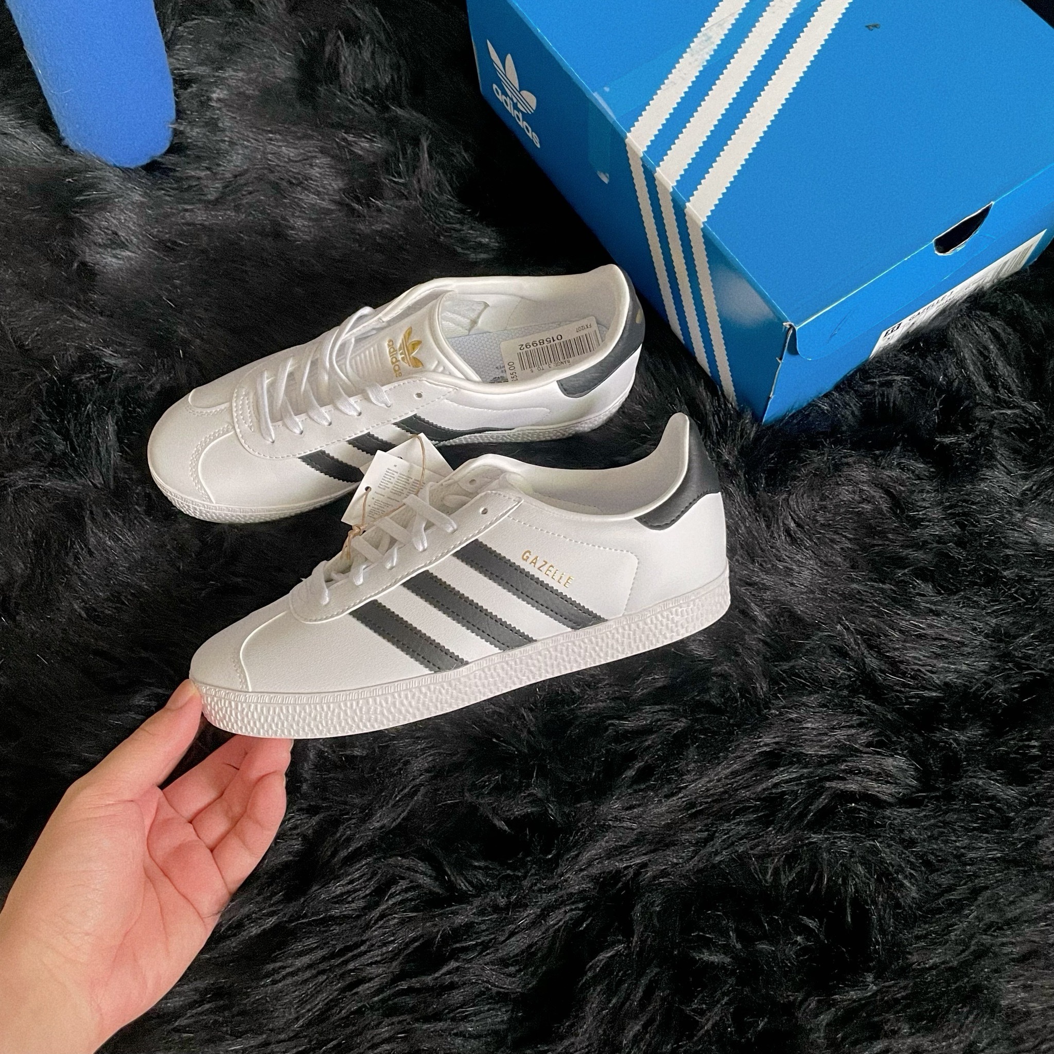 Adidas Originals Gazelle J 歐洲限定 白熊貓 黑色 復古鞋 IF1853