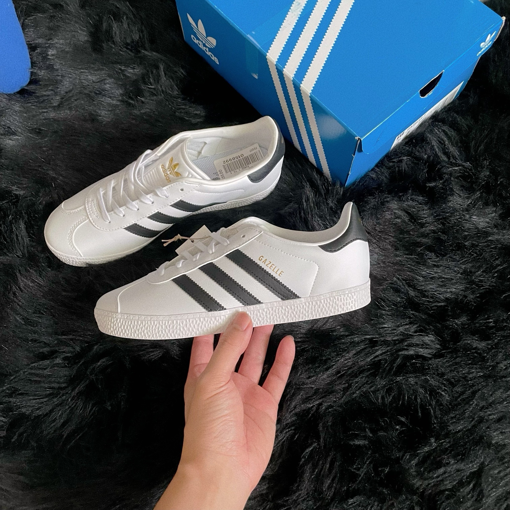 Adidas Originals Gazelle J 歐洲限定 白熊貓 黑色 復古鞋 IF1853