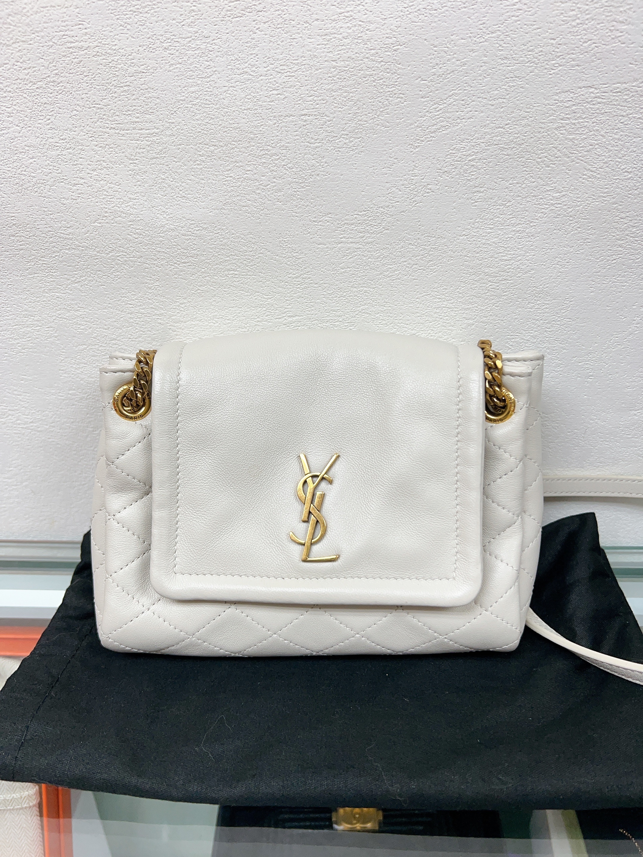 YSL Saint Laurent Nolita woc white