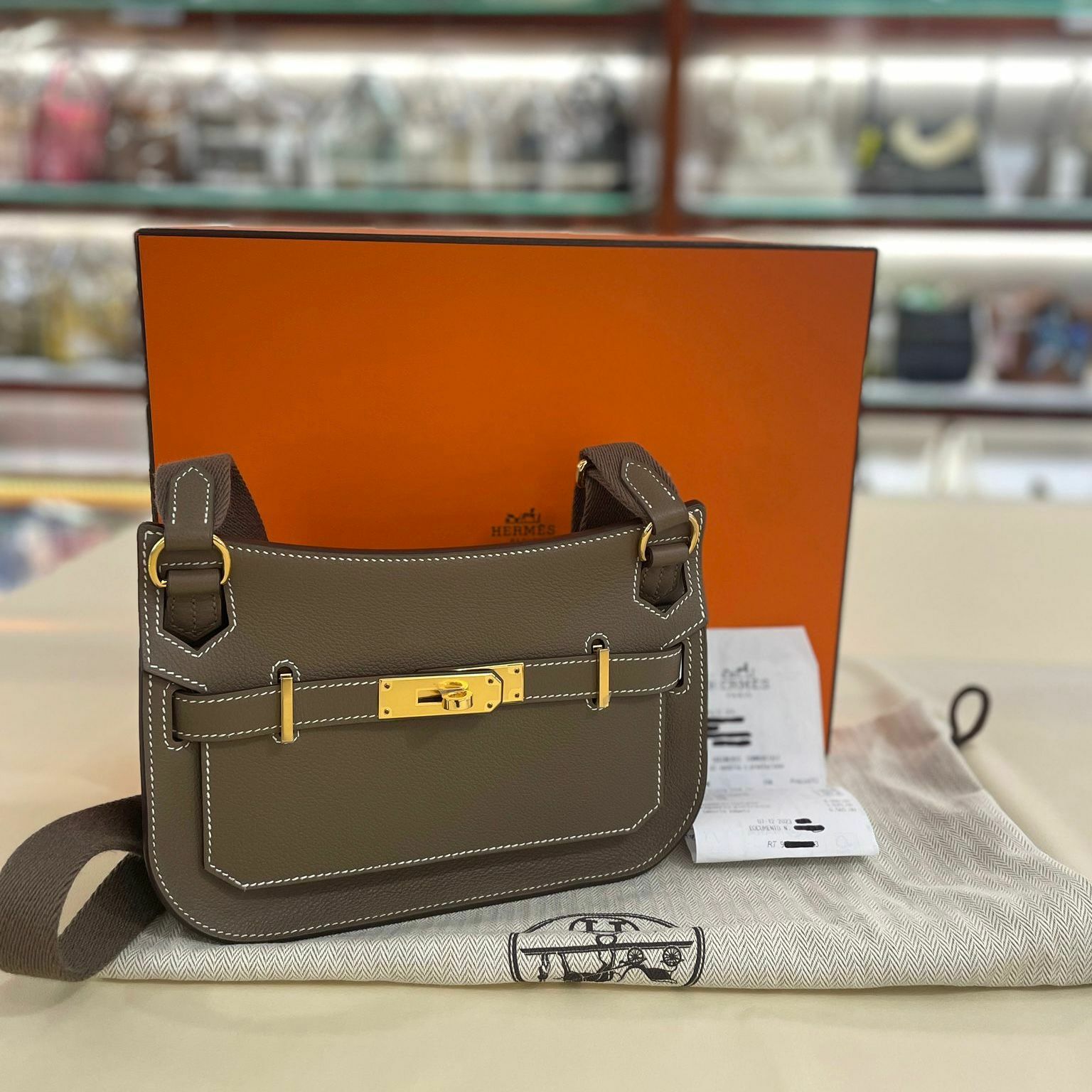 本週出位價!!! 全新 JYPSIERE MINI U刻, 大象灰金扣, ETOUPE PHW SWIFT皮, 吉普賽迷你包, #BRAND NEW #香榭站正品