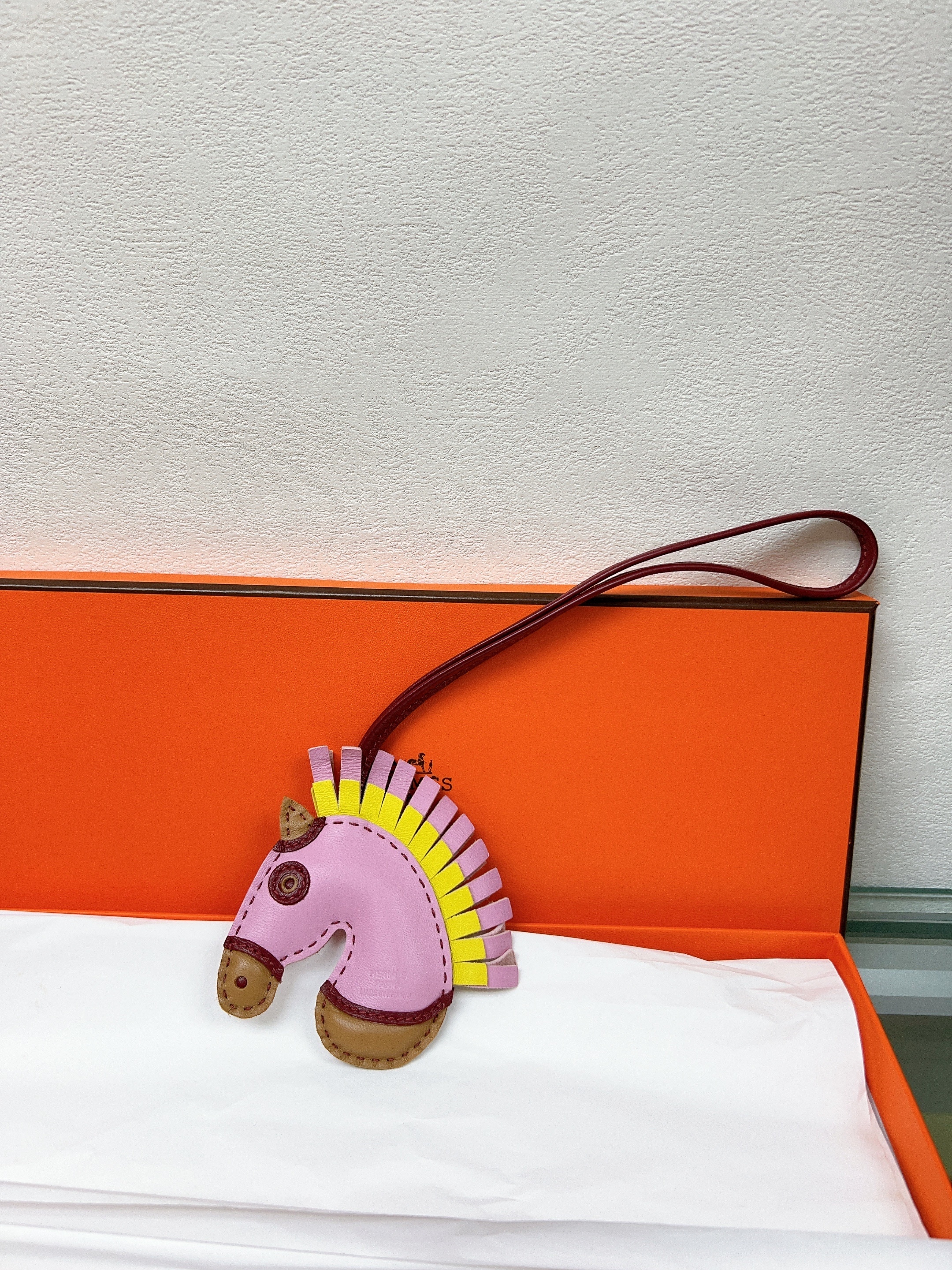 *Unused* Hermes geegee charm (mauve sylvestre pink/ stamp U)