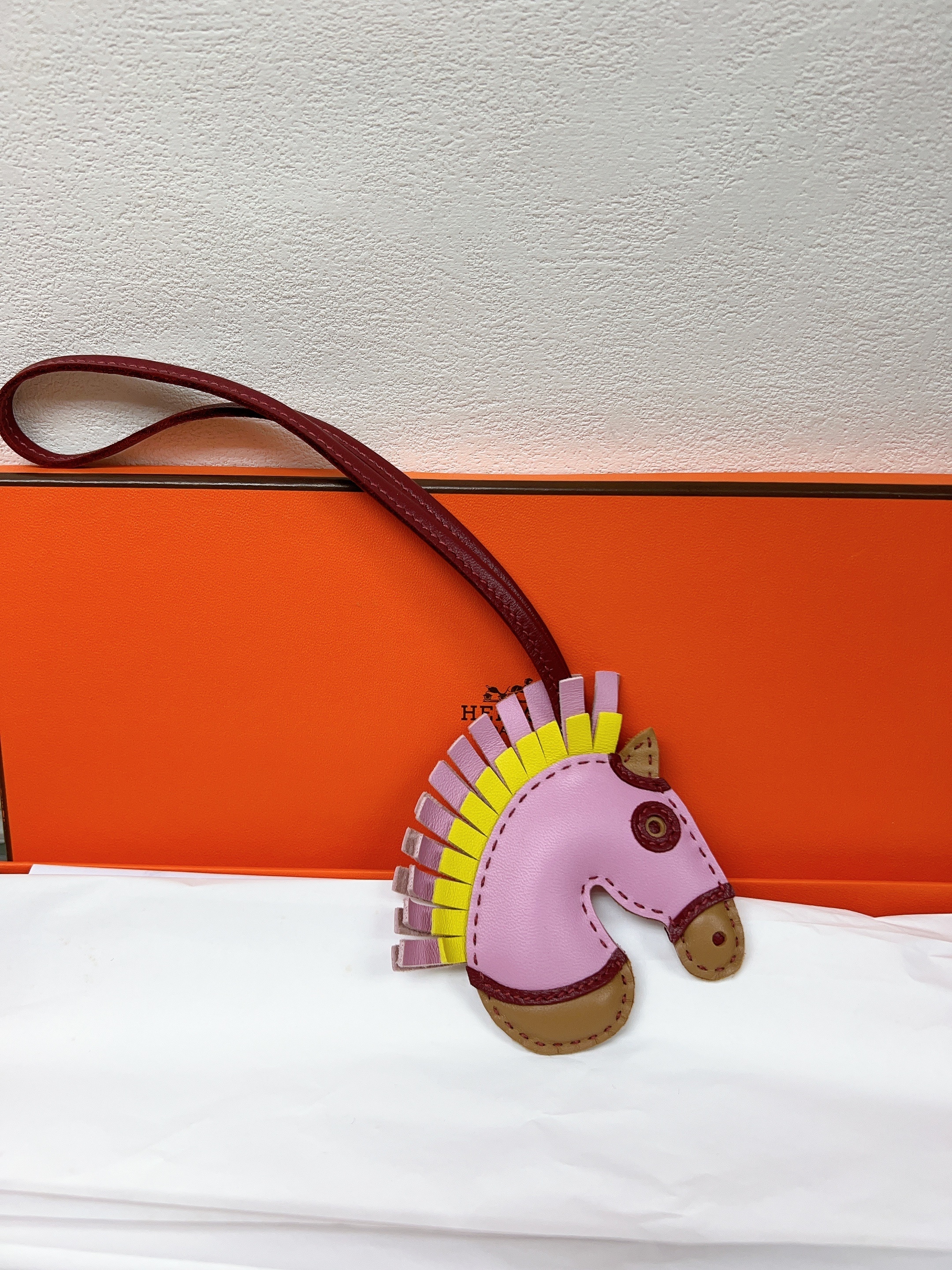 *Unused* Hermes geegee charm (mauve sylvestre pink/ stamp U)