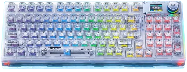 AULA F98 Pro 95 Key Gasket Three Model Mechanics Keyboard 三模機械鍵盤 (冰晶軸)(平行進口)
