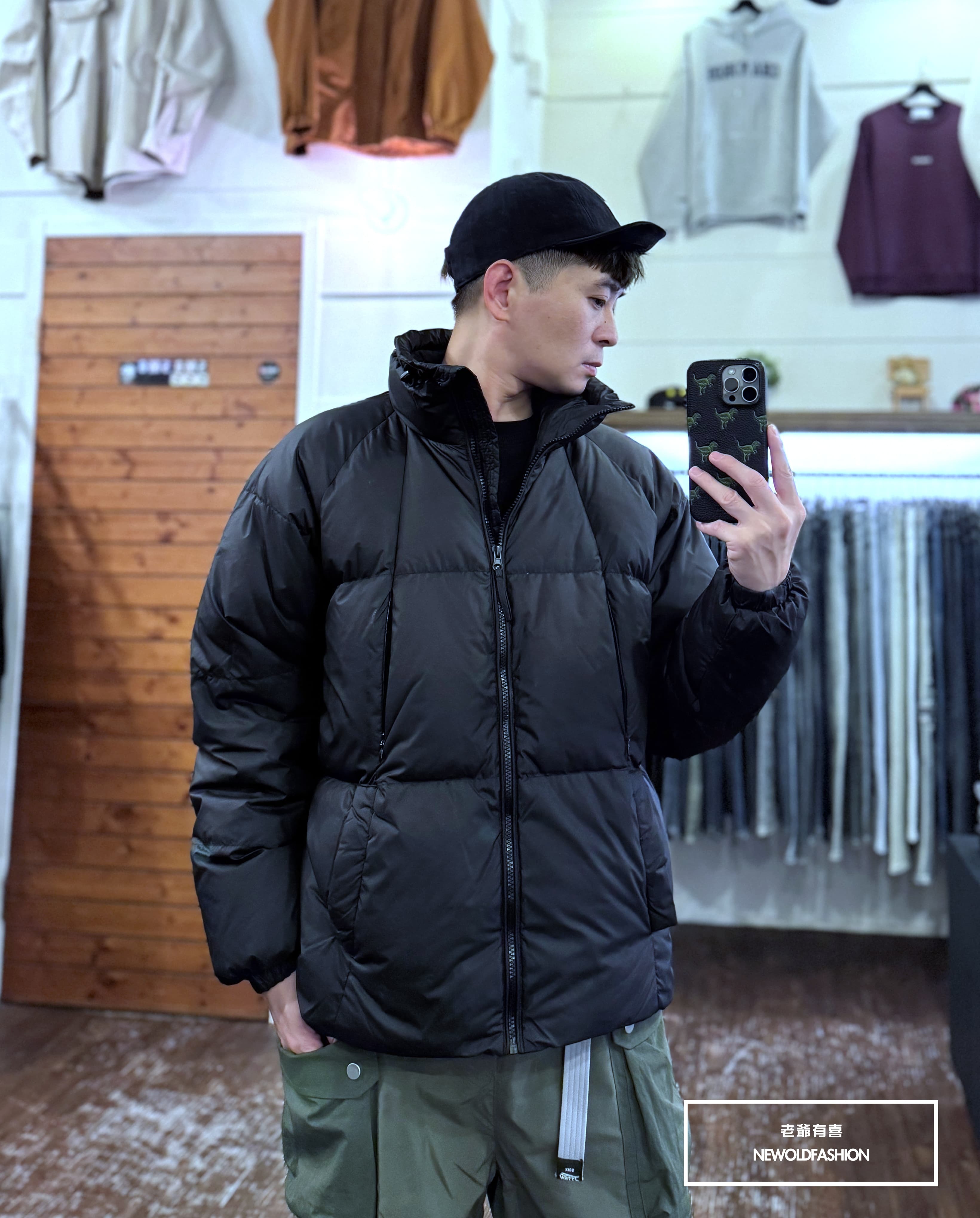 『新品上市』重磅多口袋素色防風防水羽絨外套-黑(NOF24115262)